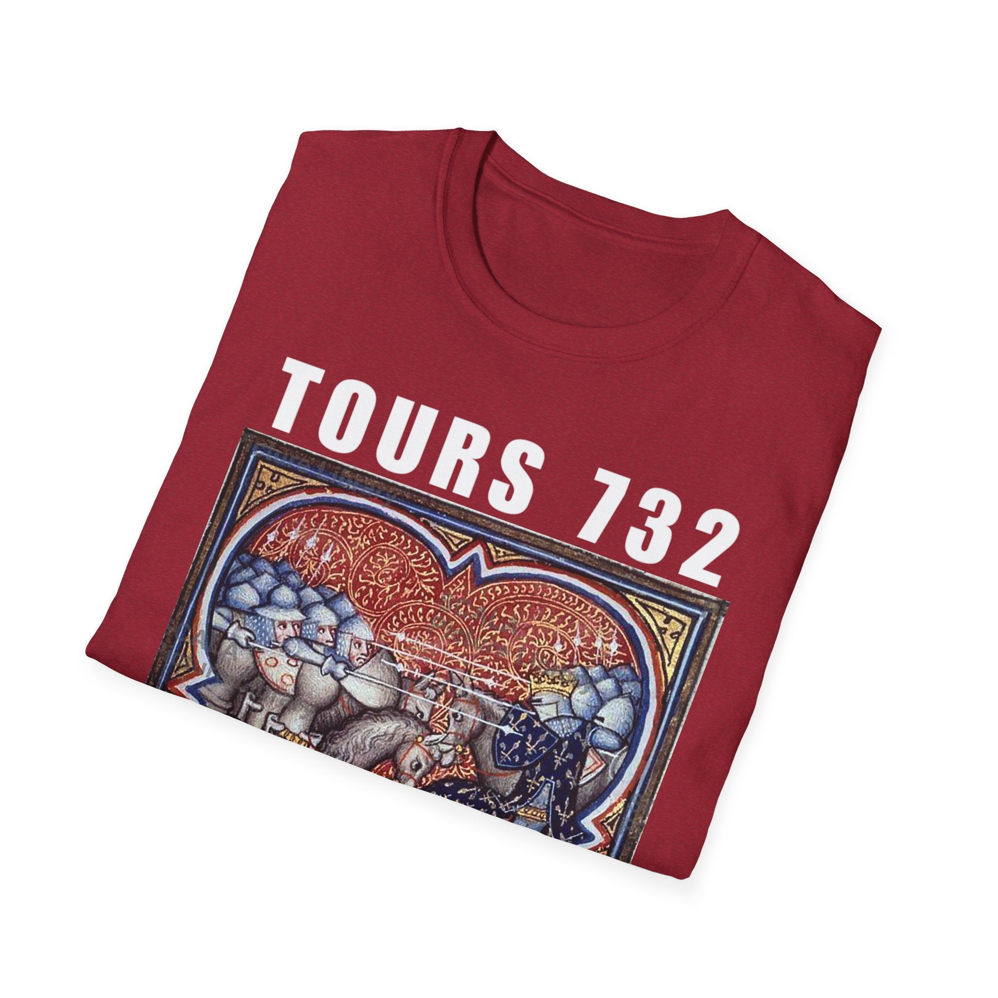 Battle of Tours 732 Graphic Unisex T-Shirt, Medieval Painting Tee