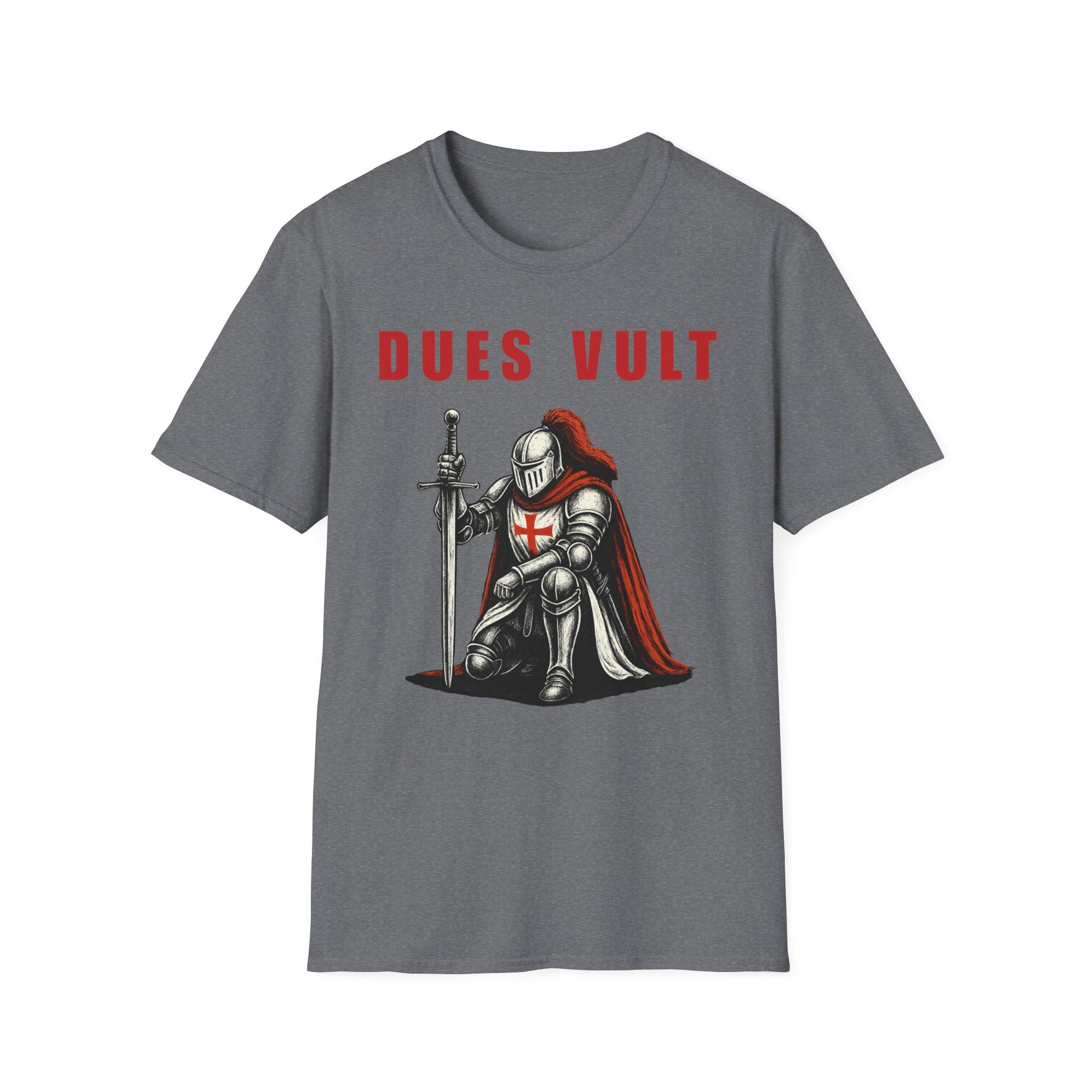 Dues Vult Crusader Knight T-Shirt | Christian Warrior Tee | Faith Shirt