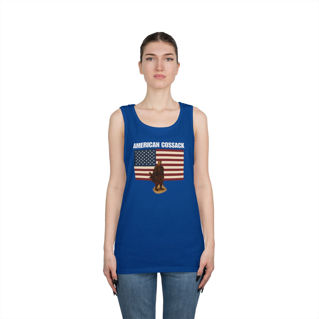 Patriotic American Cossack Heavy Cotton Tank Top