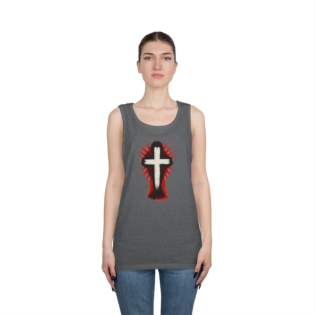 Crucifix Tank Top, Christian Graphic Gym Clothing