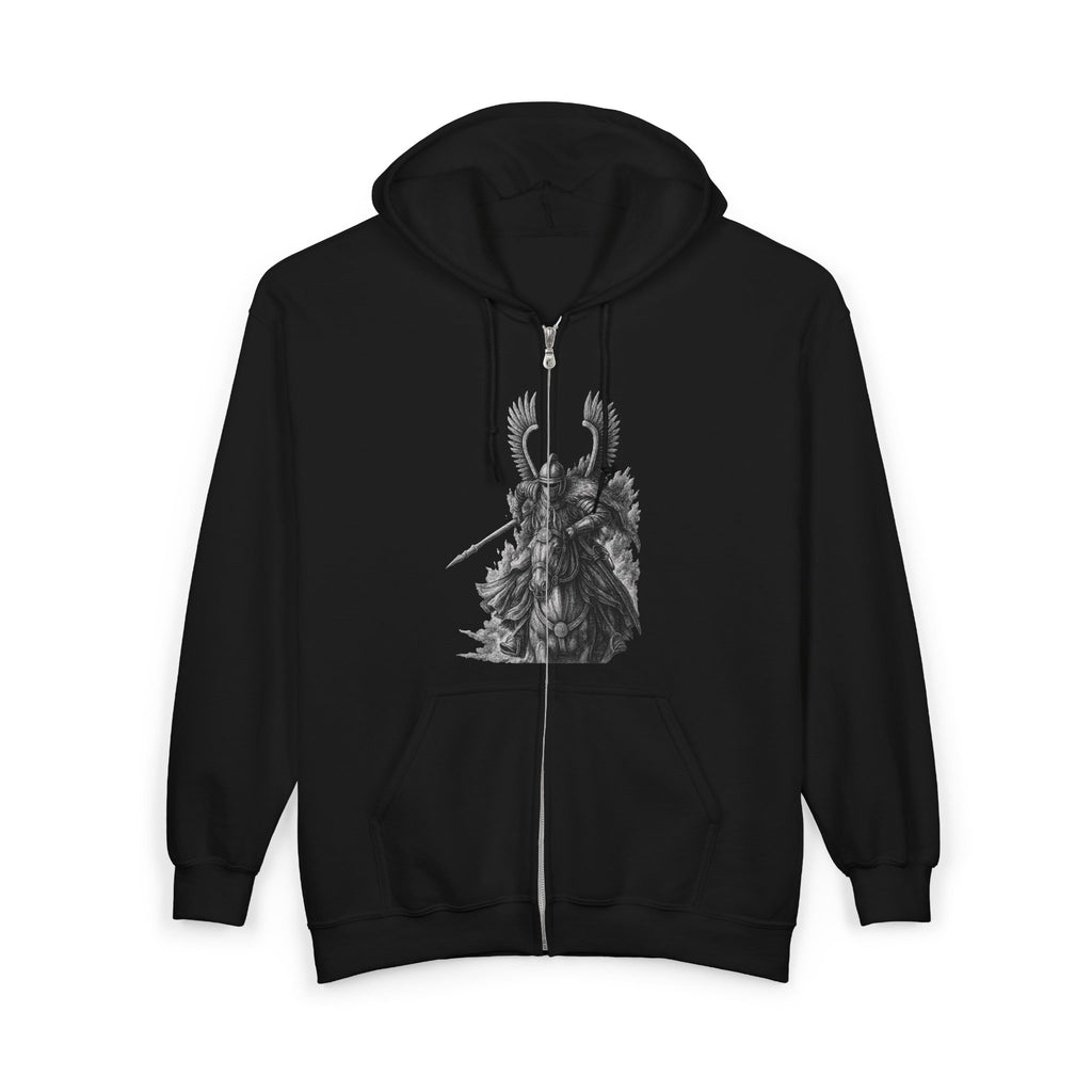 Winged Hussars (Black and White Graphic Only) Unisex Zip Up Hoodie