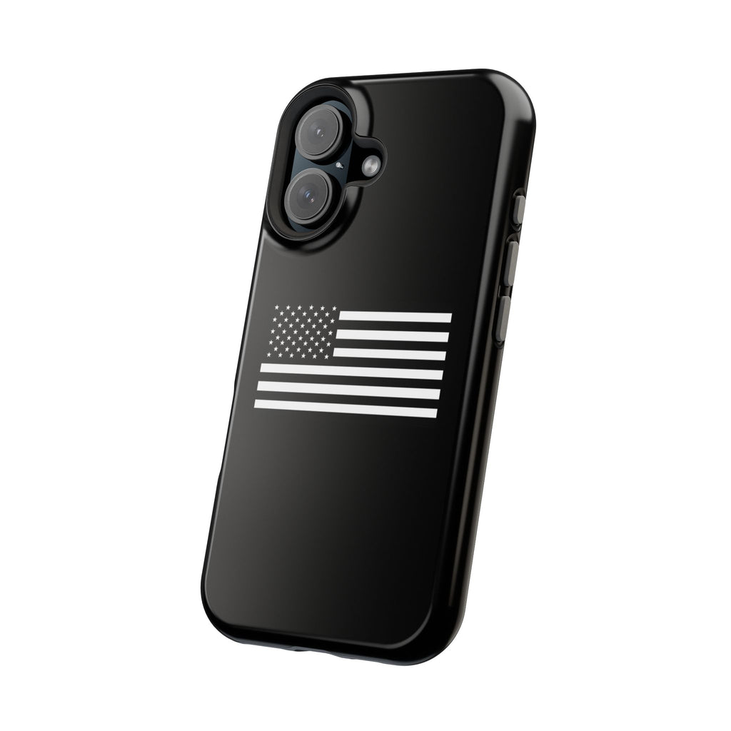 Black and White American Flag Magnetic Impact-Resistant Cases