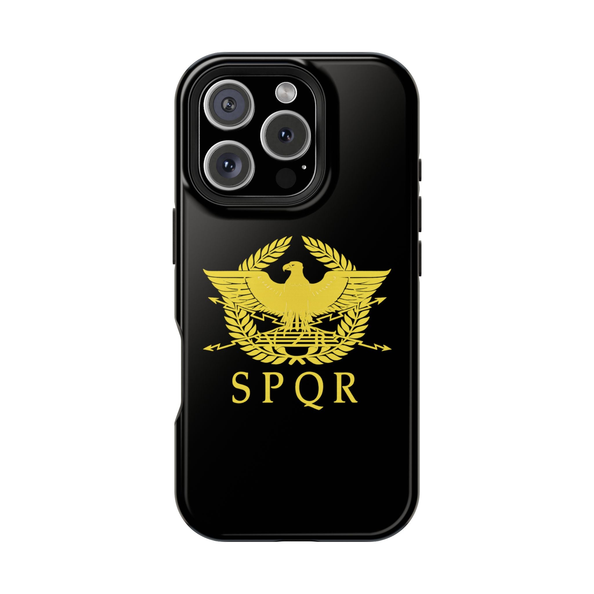 SPQR Gold Roman Eagle Symbol Black iPhone Magnetic Impact-Resistant Cases