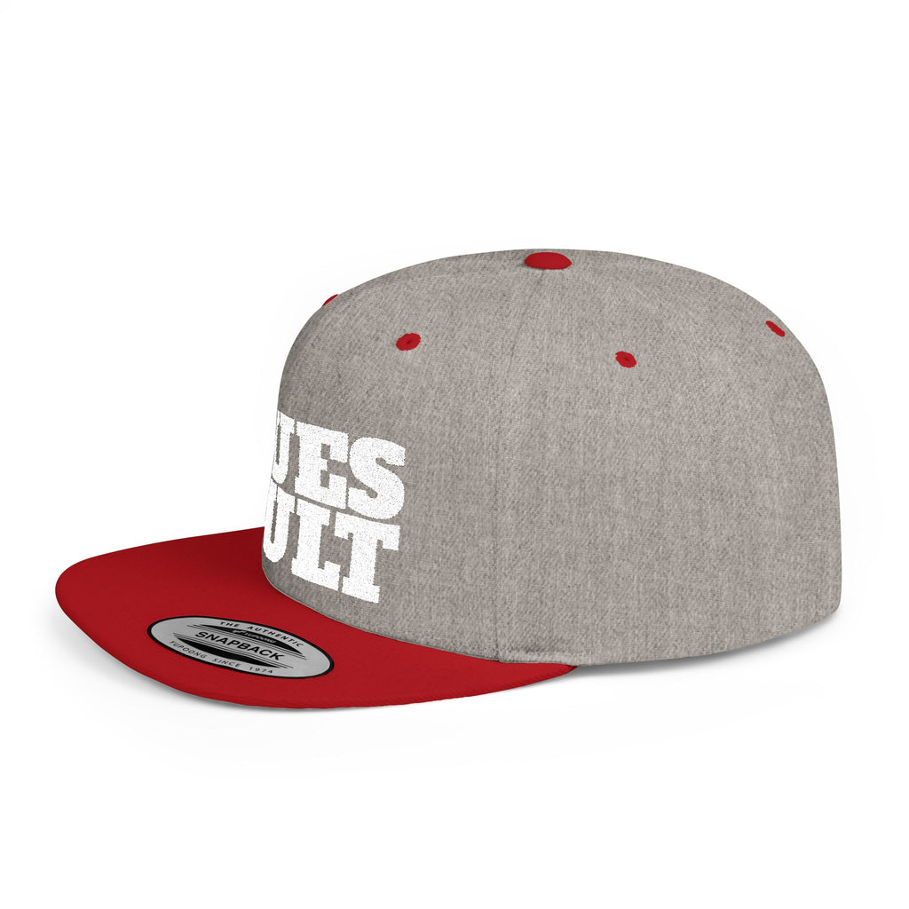 Dues Vult White Letter Flat Bill Snapback Hat, Dues Vult Cap