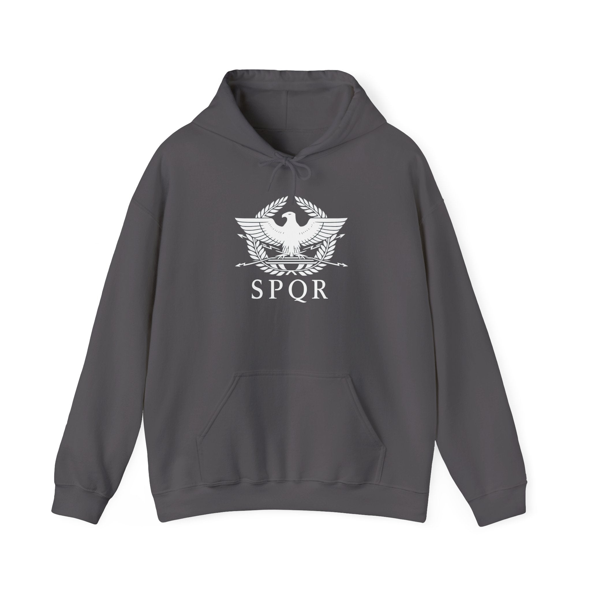 SPQR Roman Eagle White Design Pull Over Hoodie