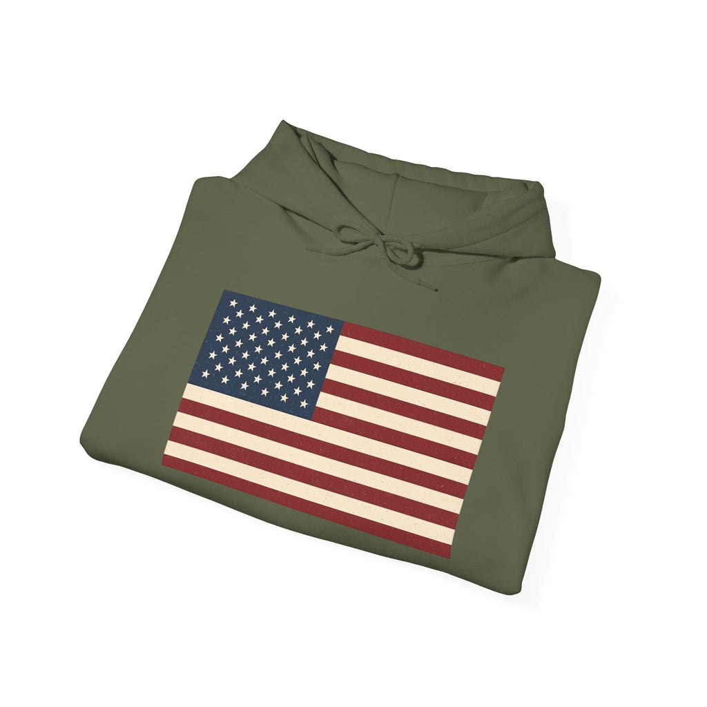American Flag Pull Over Hoodie Sweatshirt