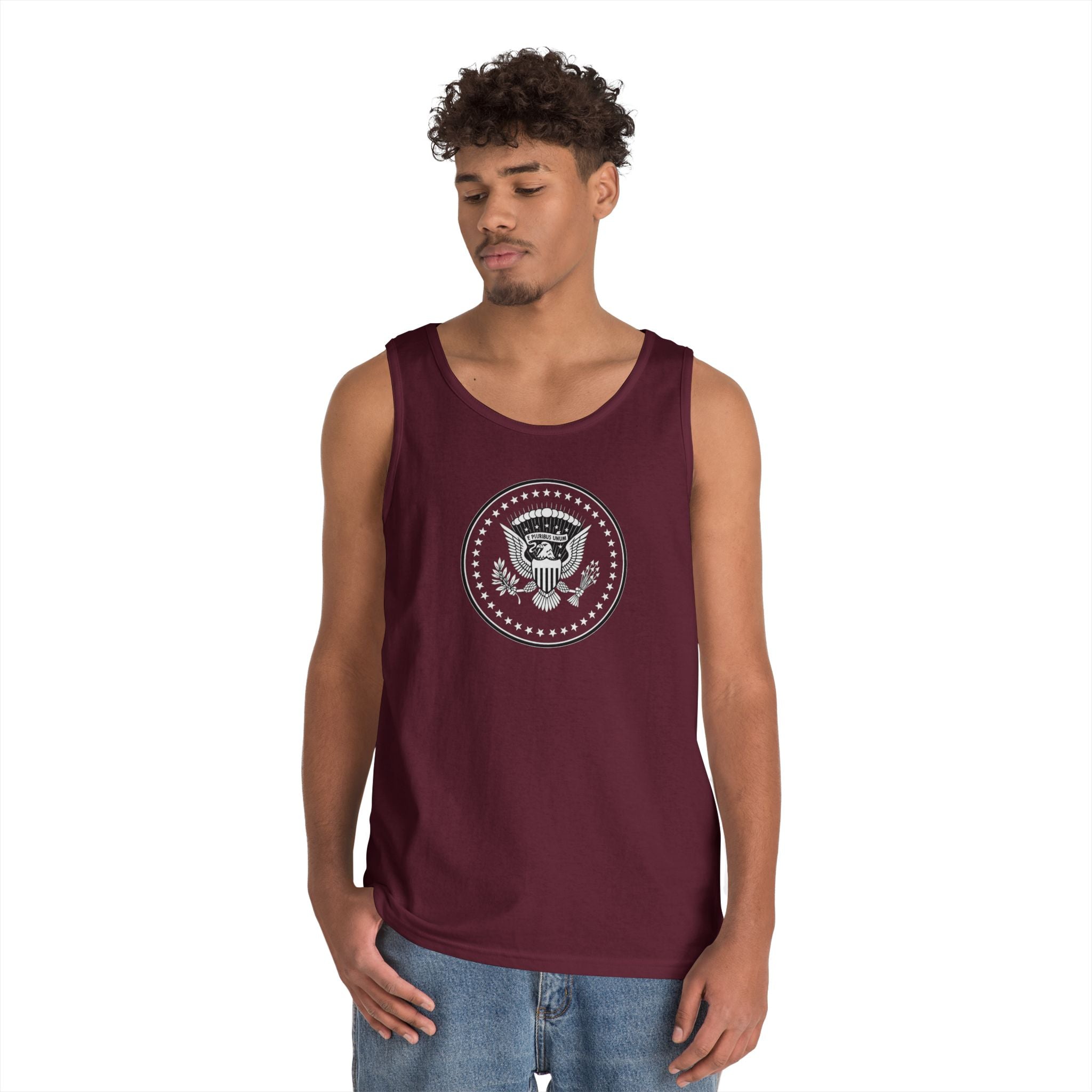 American Eagle Presidential Seal Transparent Design Unisex Heavy Cotton Tank Top
