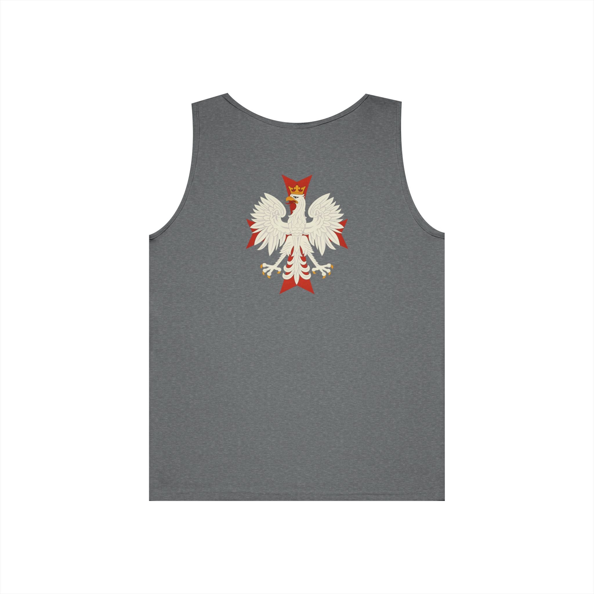 Be Like Poland Winged Hussar Front, Polis Eagle Cross Back Heavy Cotton Tank Top