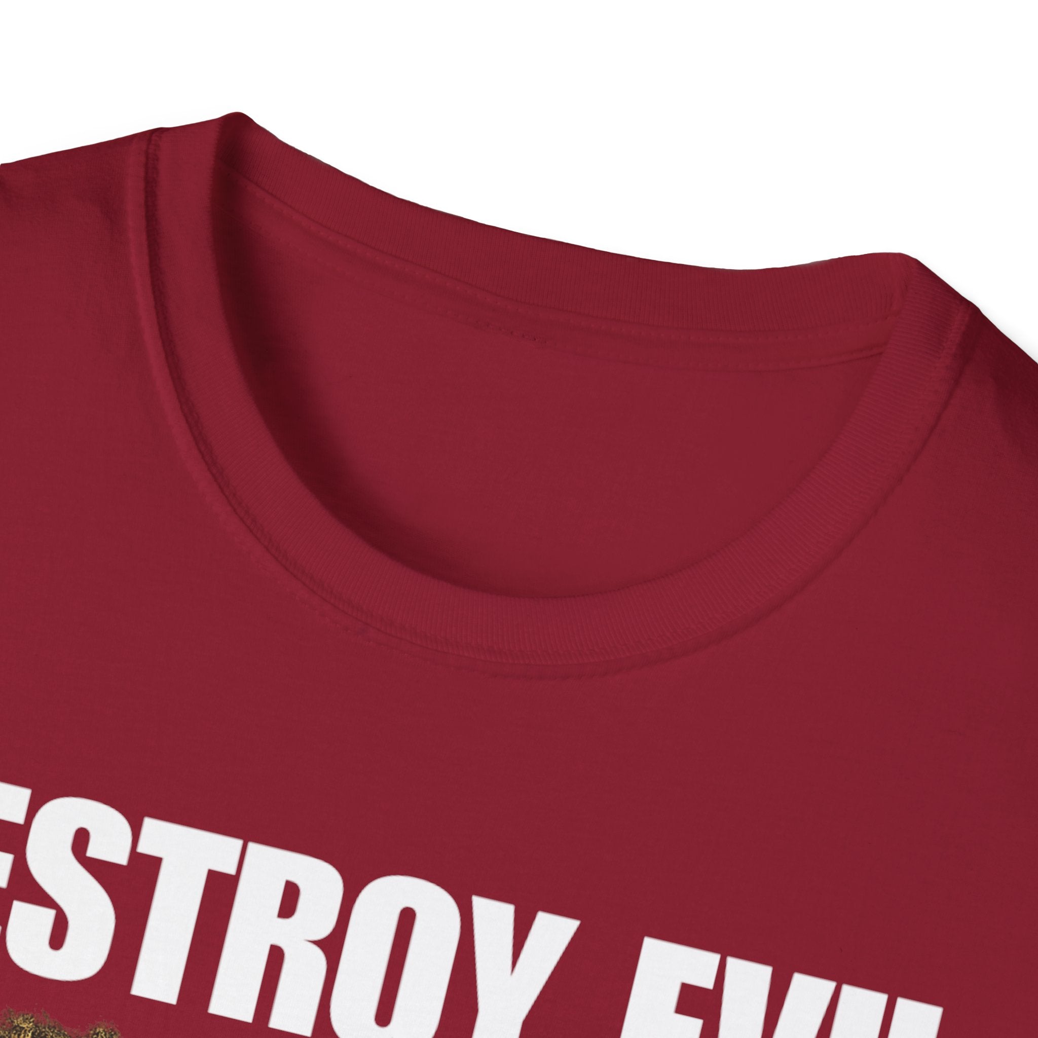 'Destroy Evil' Crusader Defeating the Great Red Dragon Design Graphic Softstyle T-Shirt
