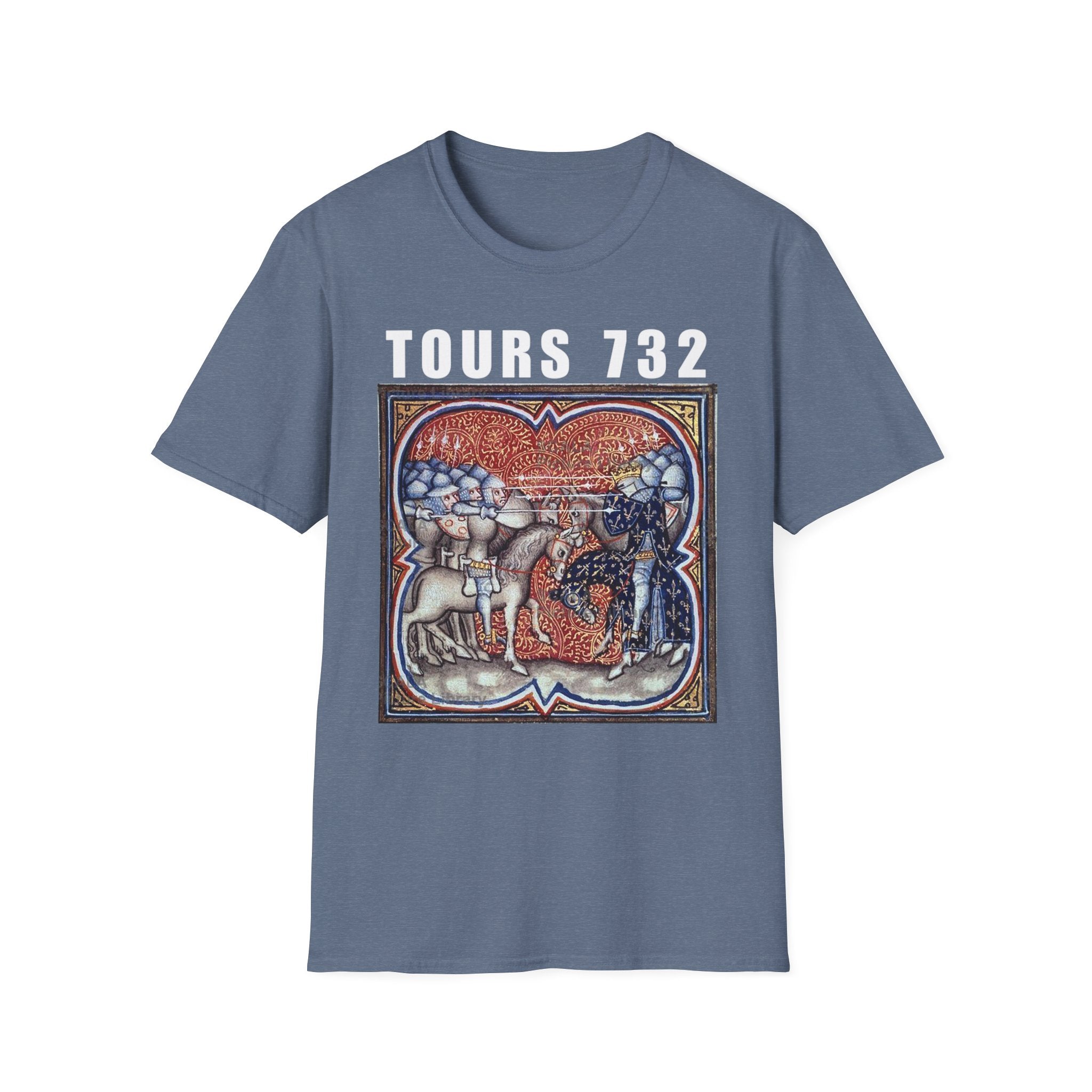 Battle of Tours 732 Graphic Unisex T-Shirt, Medieval Painting Tee