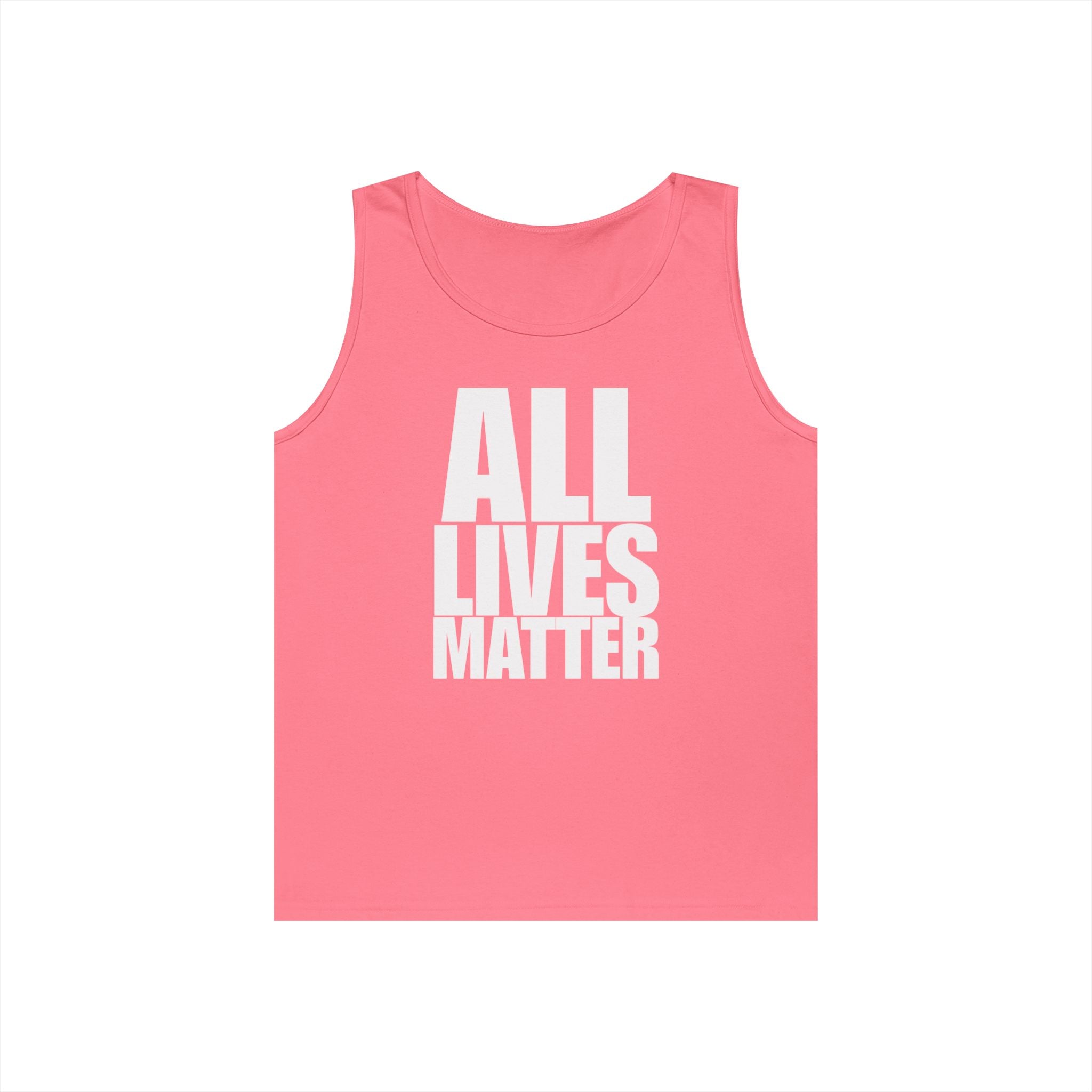 All Lives Matter White Text Heavy Cotton Tank Top