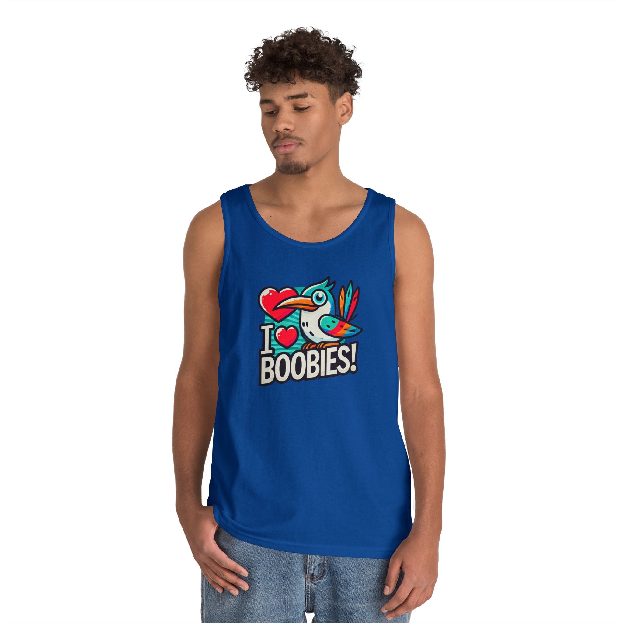 Funny 'I Love Boobies!' Boobie Bird Unisex Heavy Cotton Tank Top