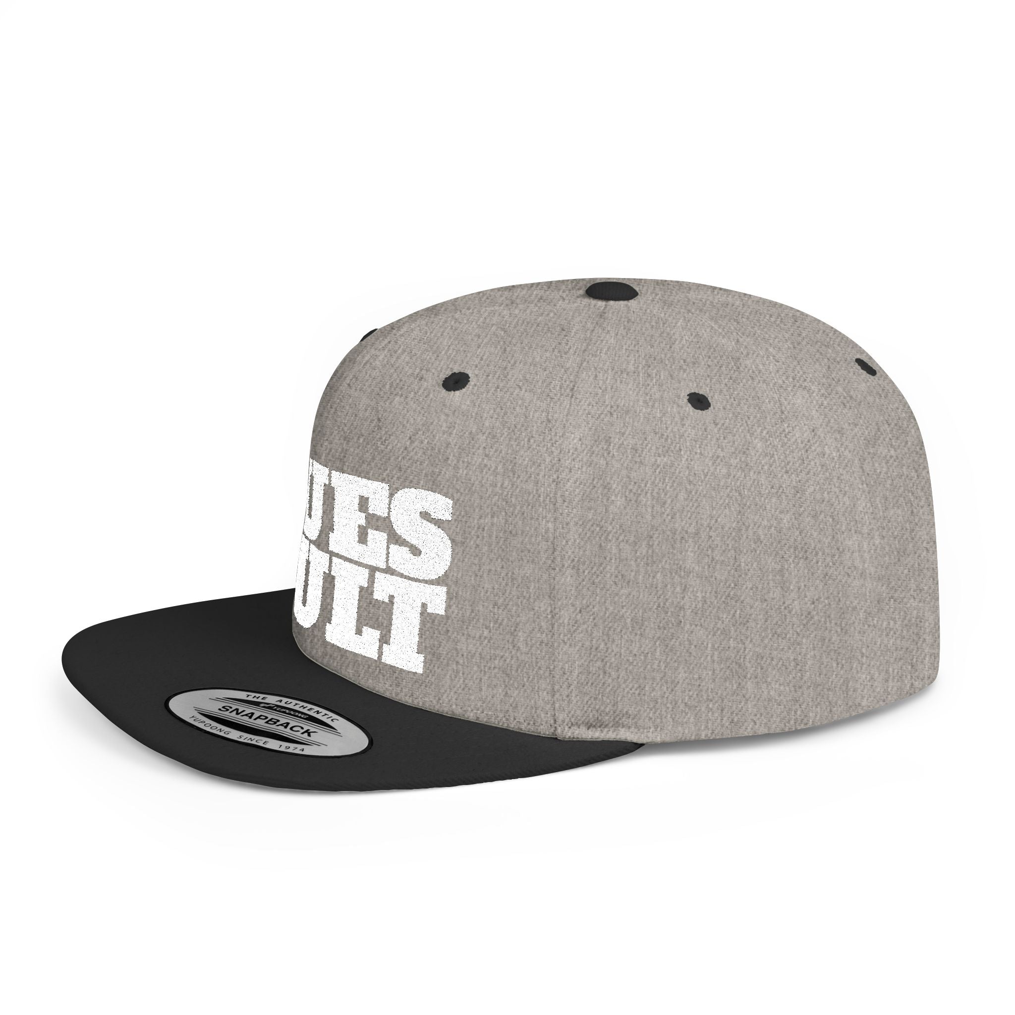 Dues Vult White Letter Flat Bill Snapback Hat, Dues Vult Cap