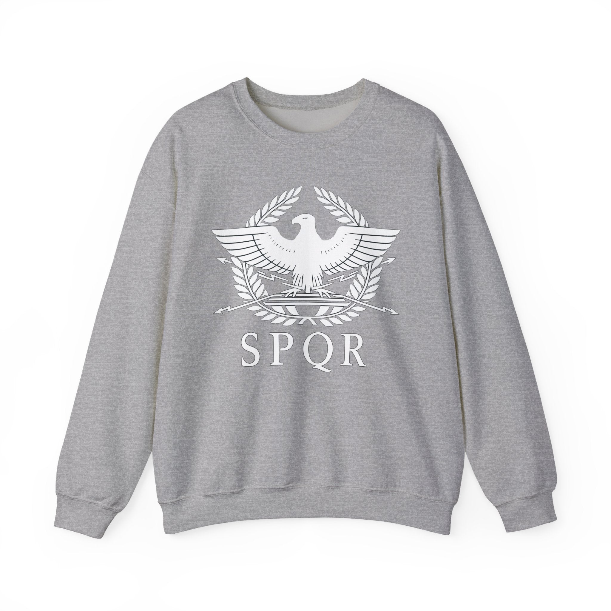 SPQR Roman Eagle White Design Crewneck Sweatshirt
