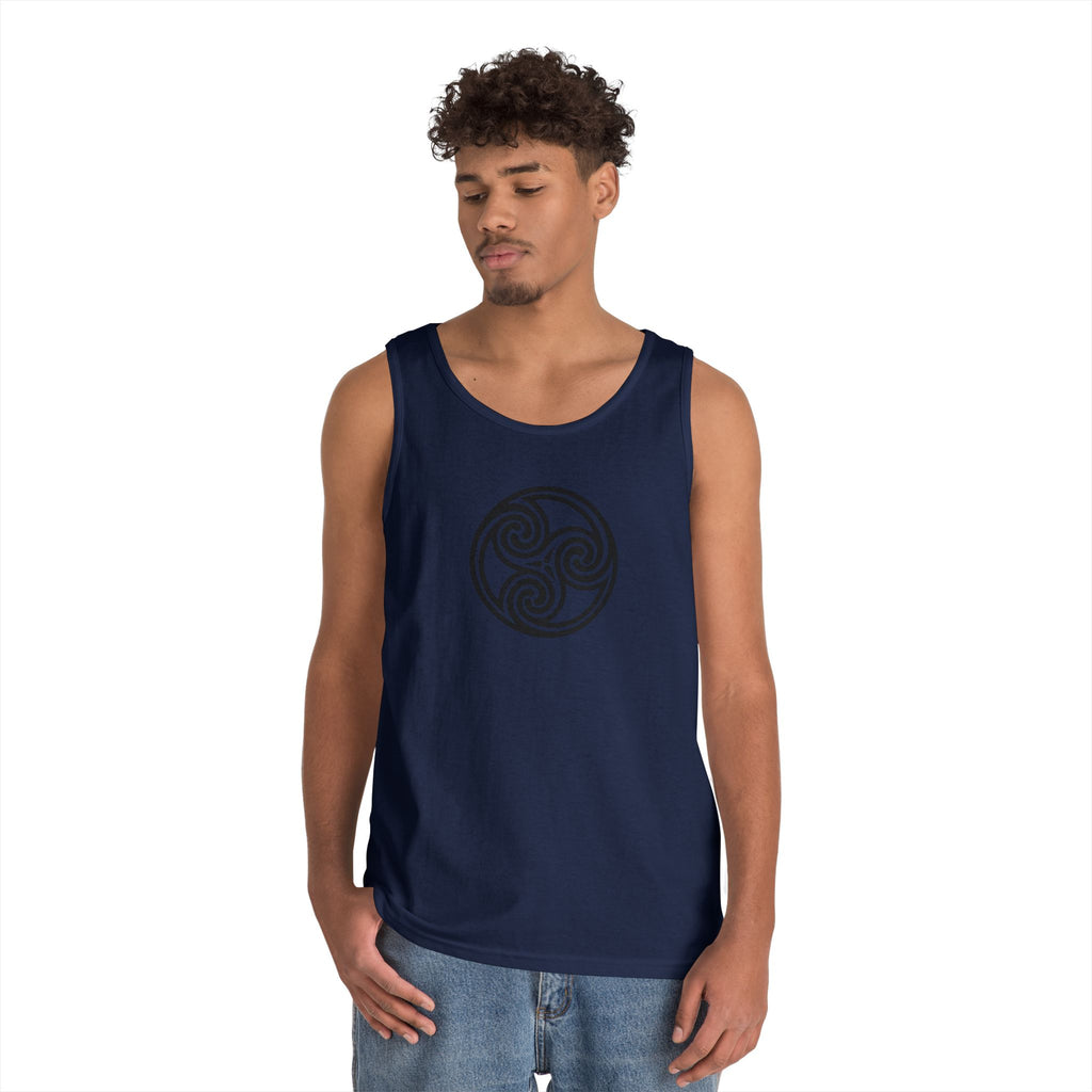 Celtic Spiral Triskele Symbol Black Unisex Tank Top