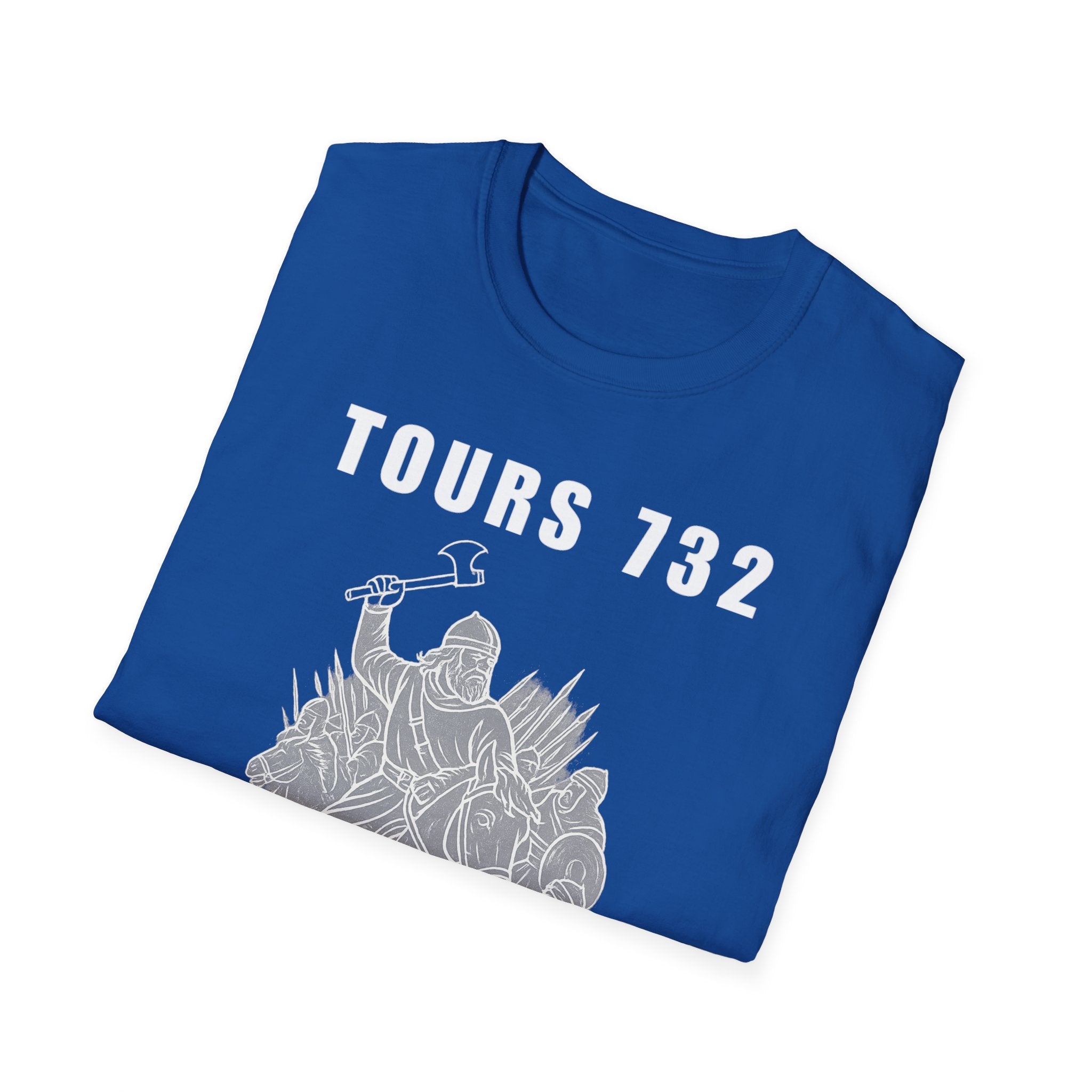 Tours 732 Charles "The Hammer" Martel "TOURS 732" Text Graphic Unisex Softstyle T-Shirt