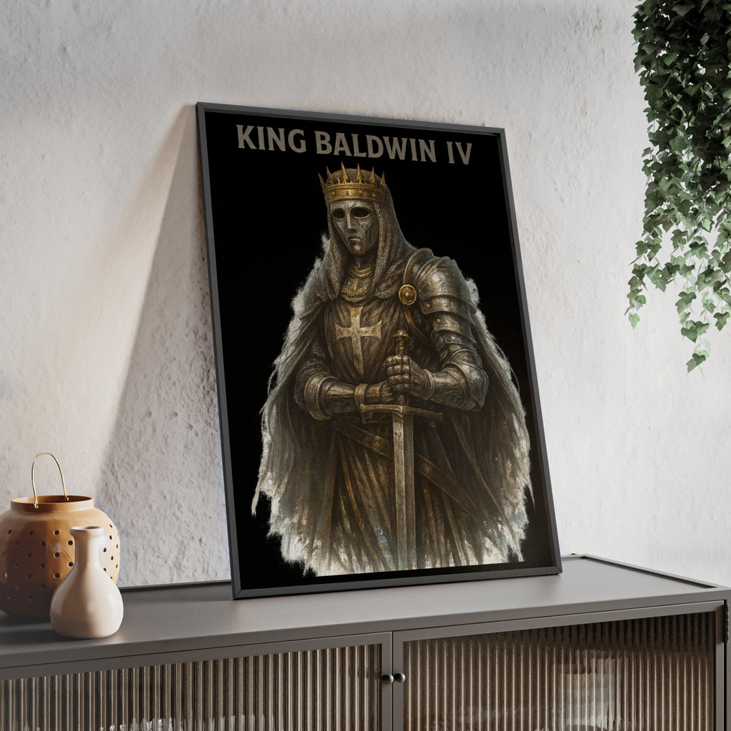 Historical King Baldwin IV Poster with Wooden Frame