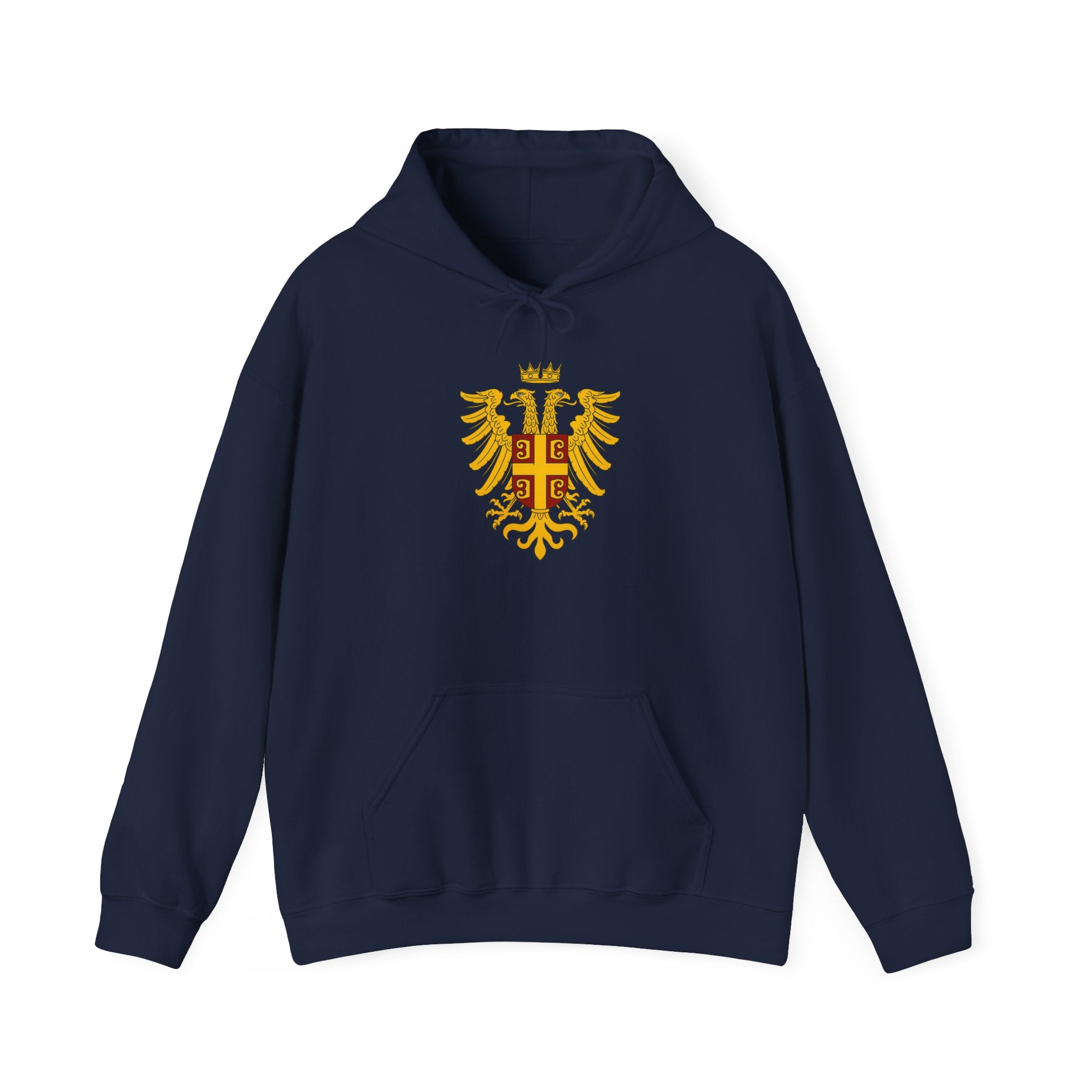 Byzantine Eagle Crest Graphic Pull Over Hoodie Sweatshirt