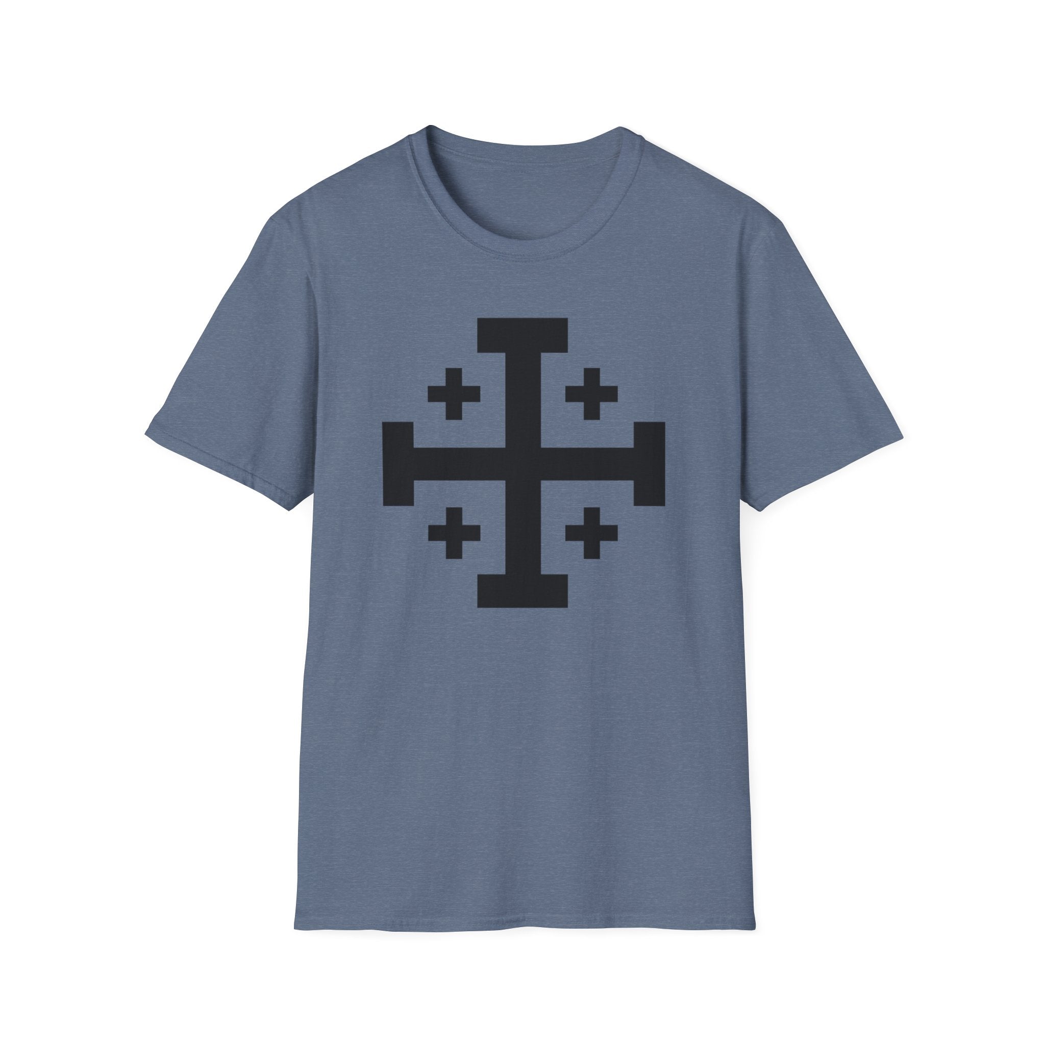 Cross of Jerusalem Black Design Softstyle T-Shirt