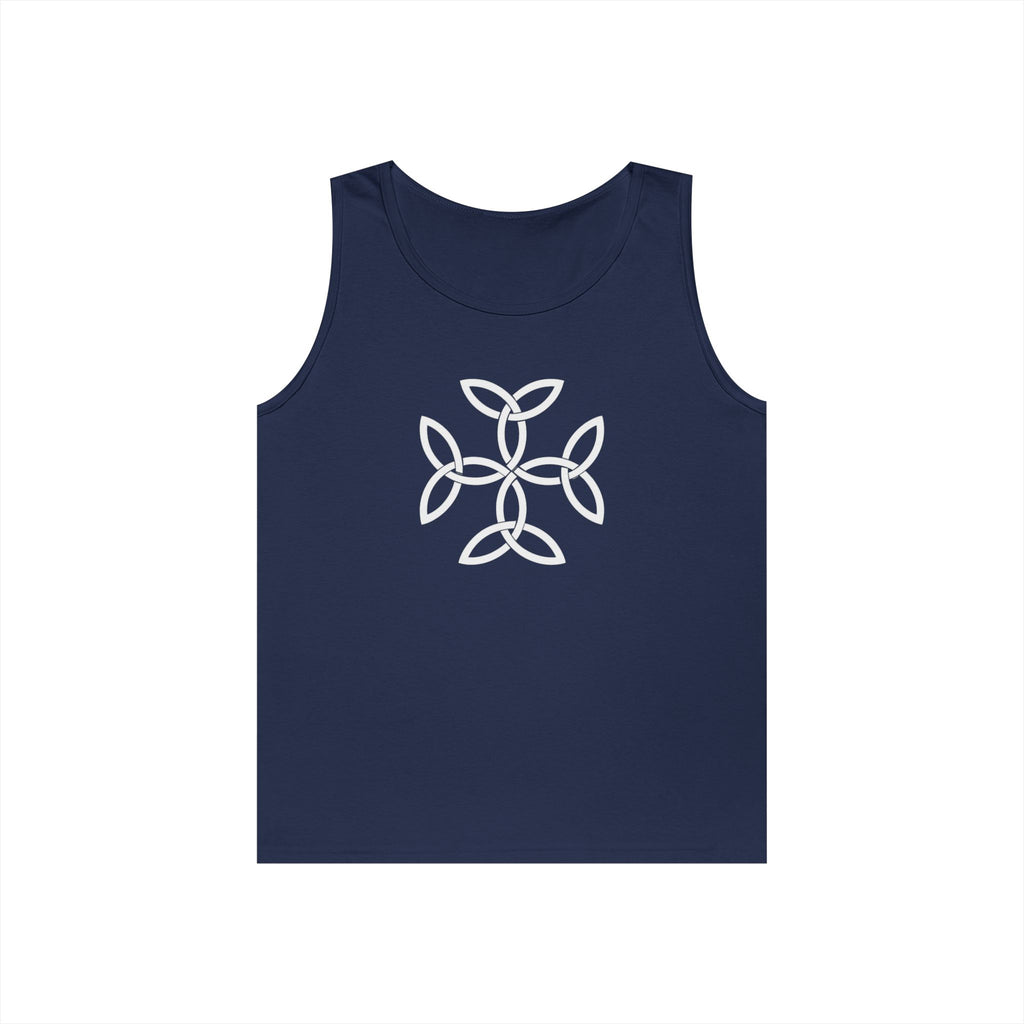 White Frankish Cross Heavy Cotton Tank Top