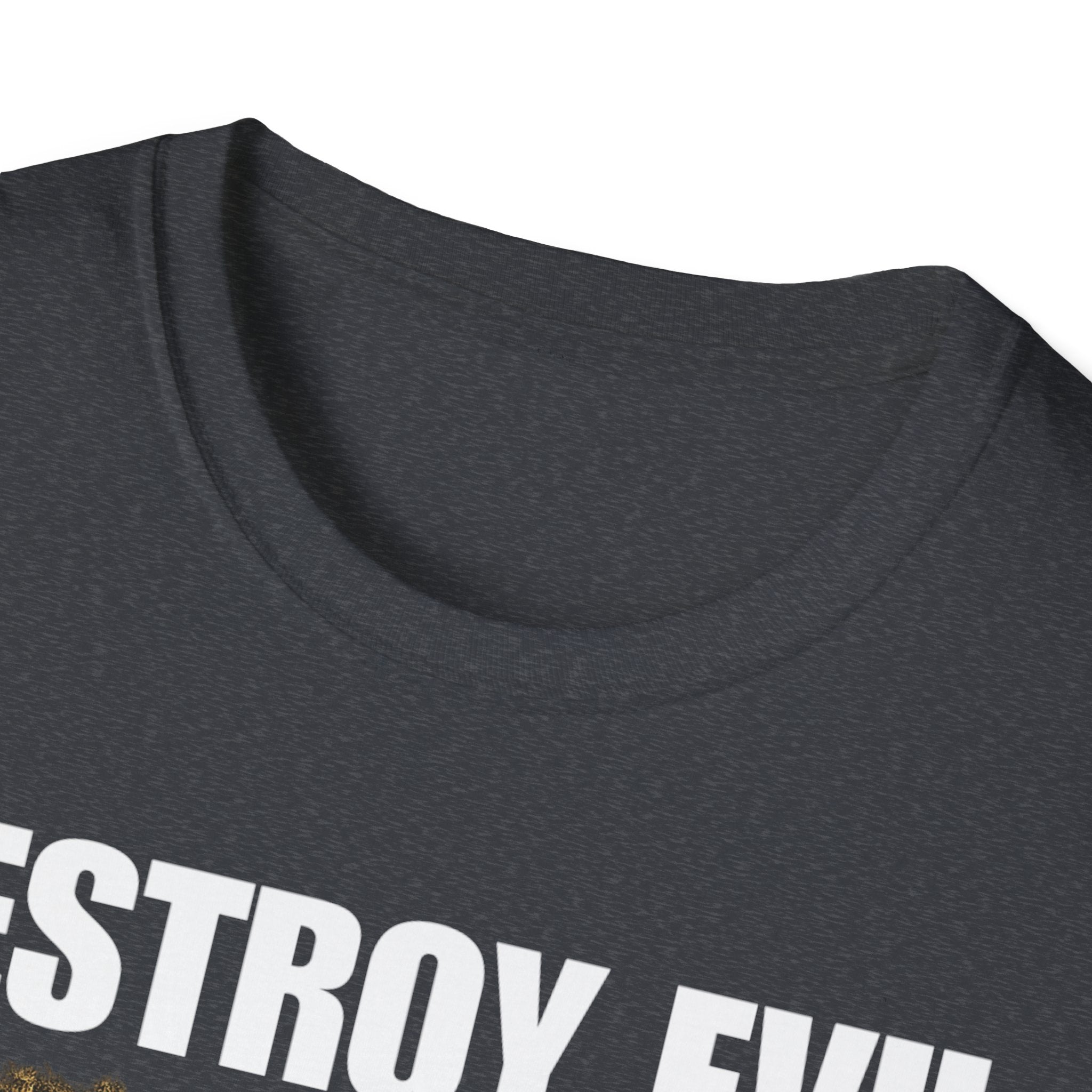 'Destroy Evil' Crusader Defeating the Great Red Dragon Design Graphic Softstyle T-Shirt