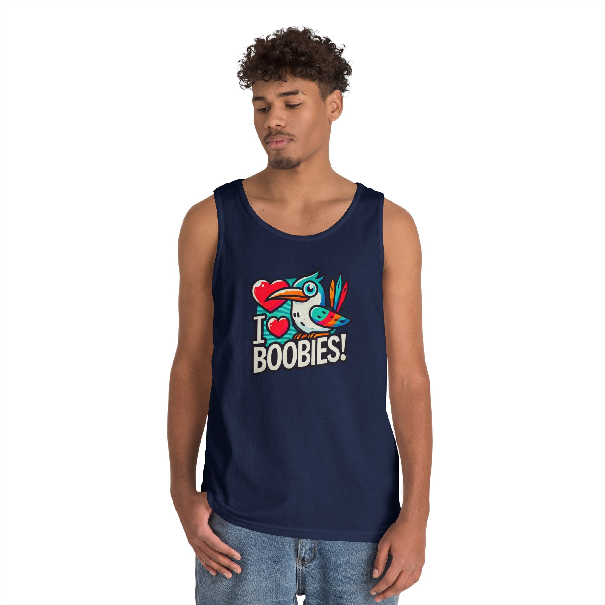 Funny 'I Love Boobies!' Boobie Bird Unisex Heavy Cotton Tank Top
