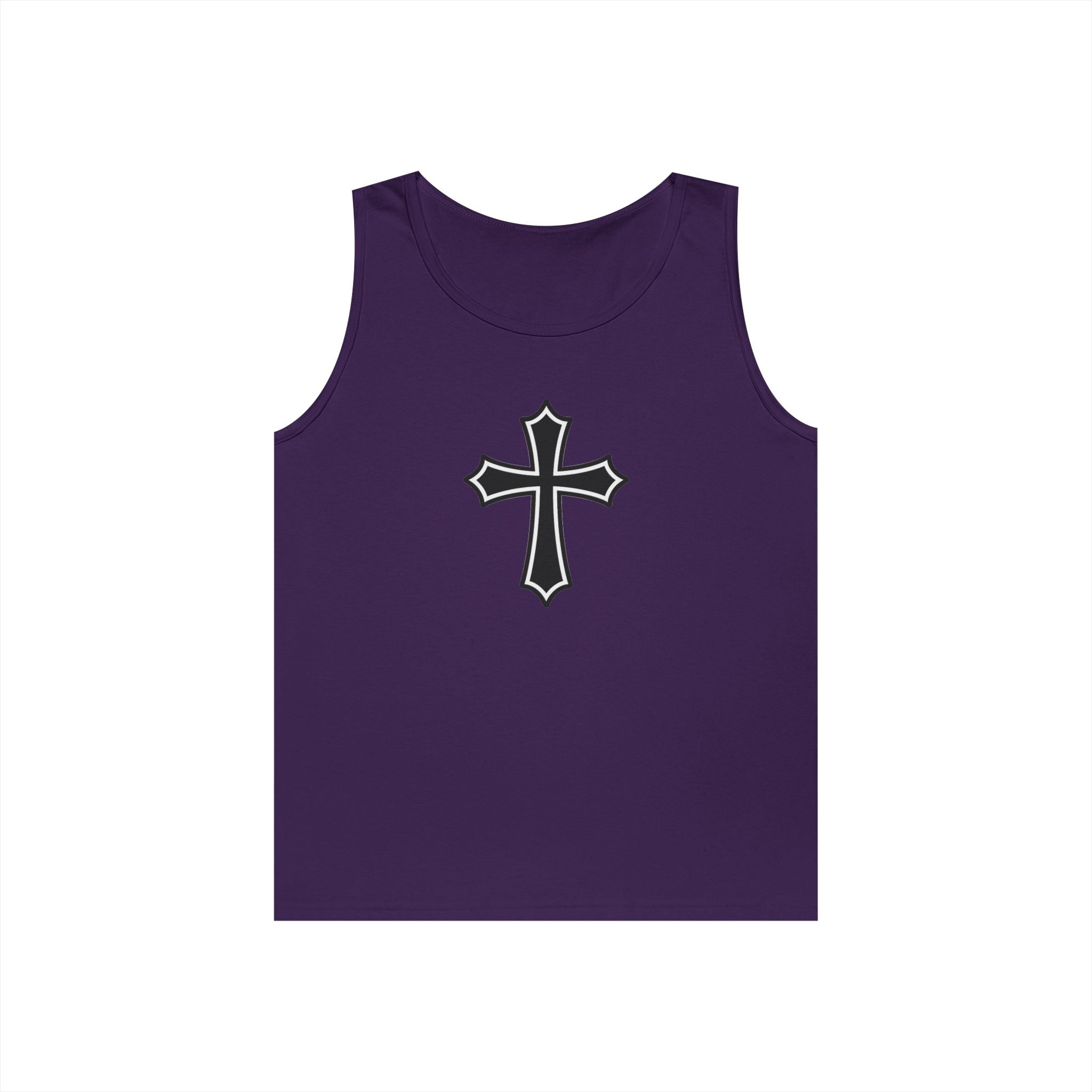 Medieval Style Cross Heavy Cotton Tank Top