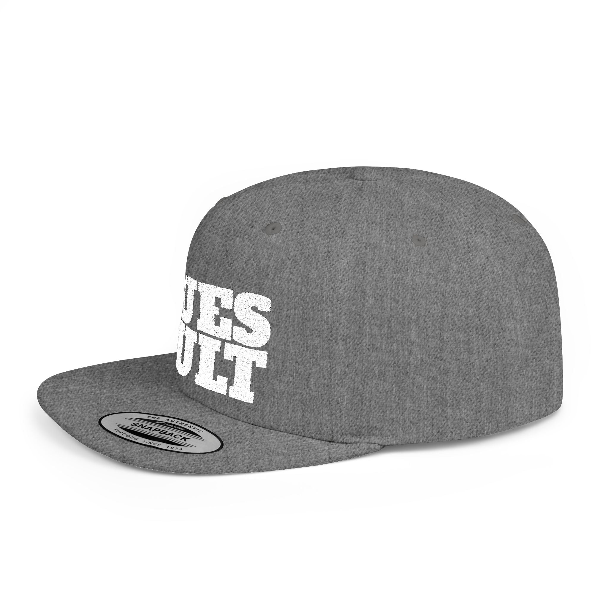 Dues Vult White Letter Flat Bill Snapback Hat, Dues Vult Cap
