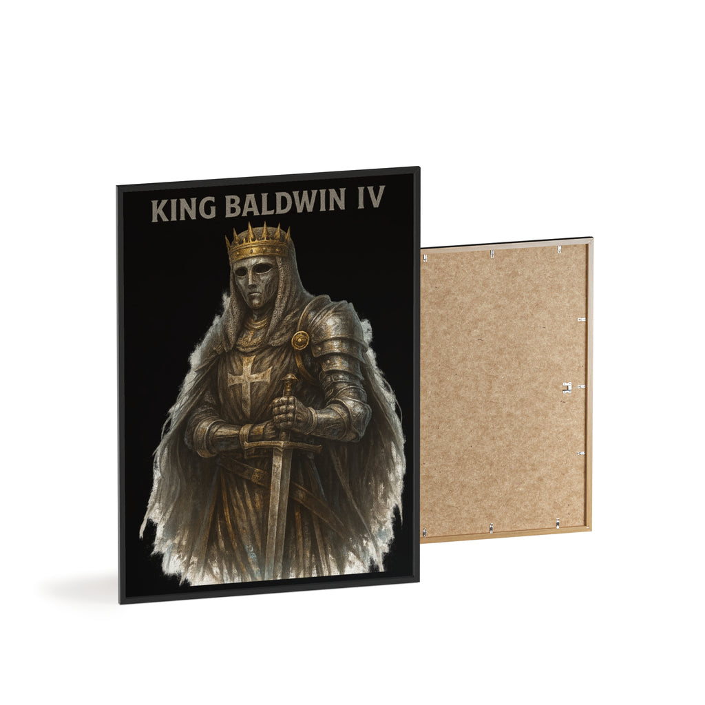 Historical King Baldwin IV Poster with Wooden Frame