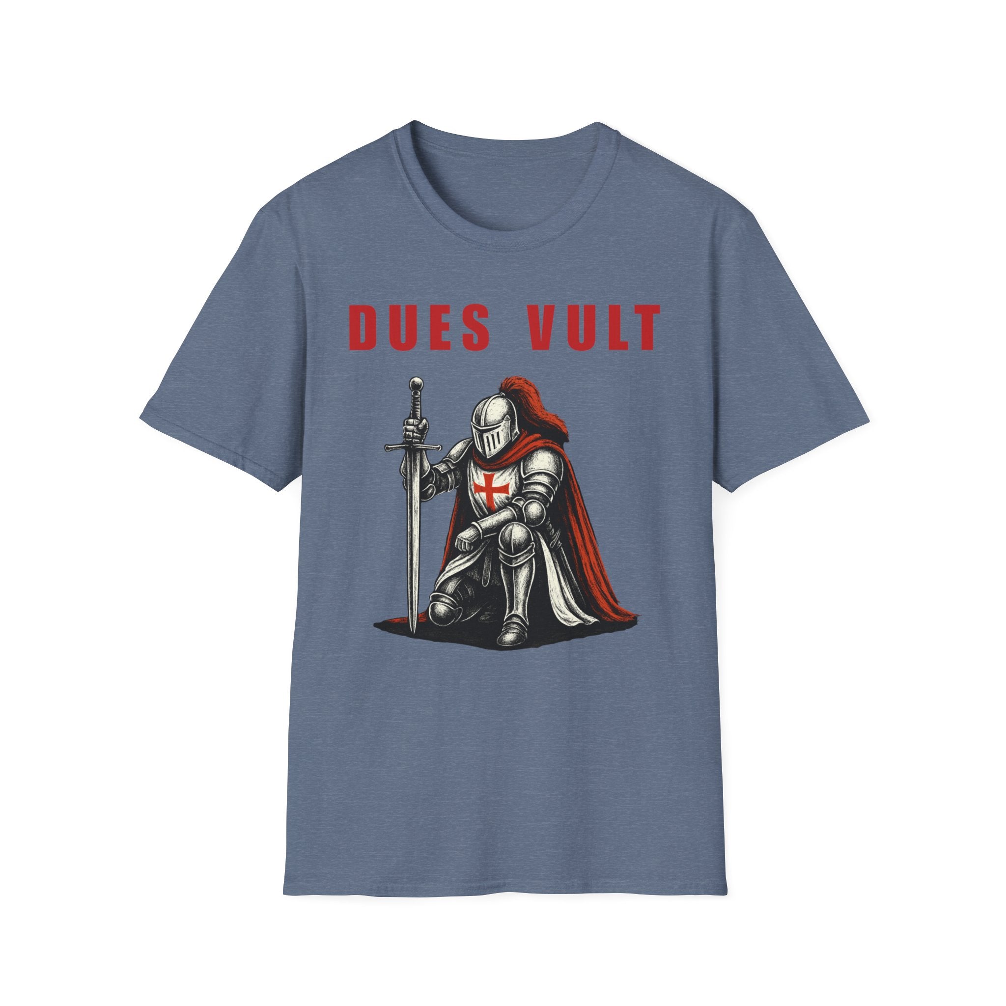 Dues Vult Crusader Knight T-Shirt | Christian Warrior Tee | Faith Shirt