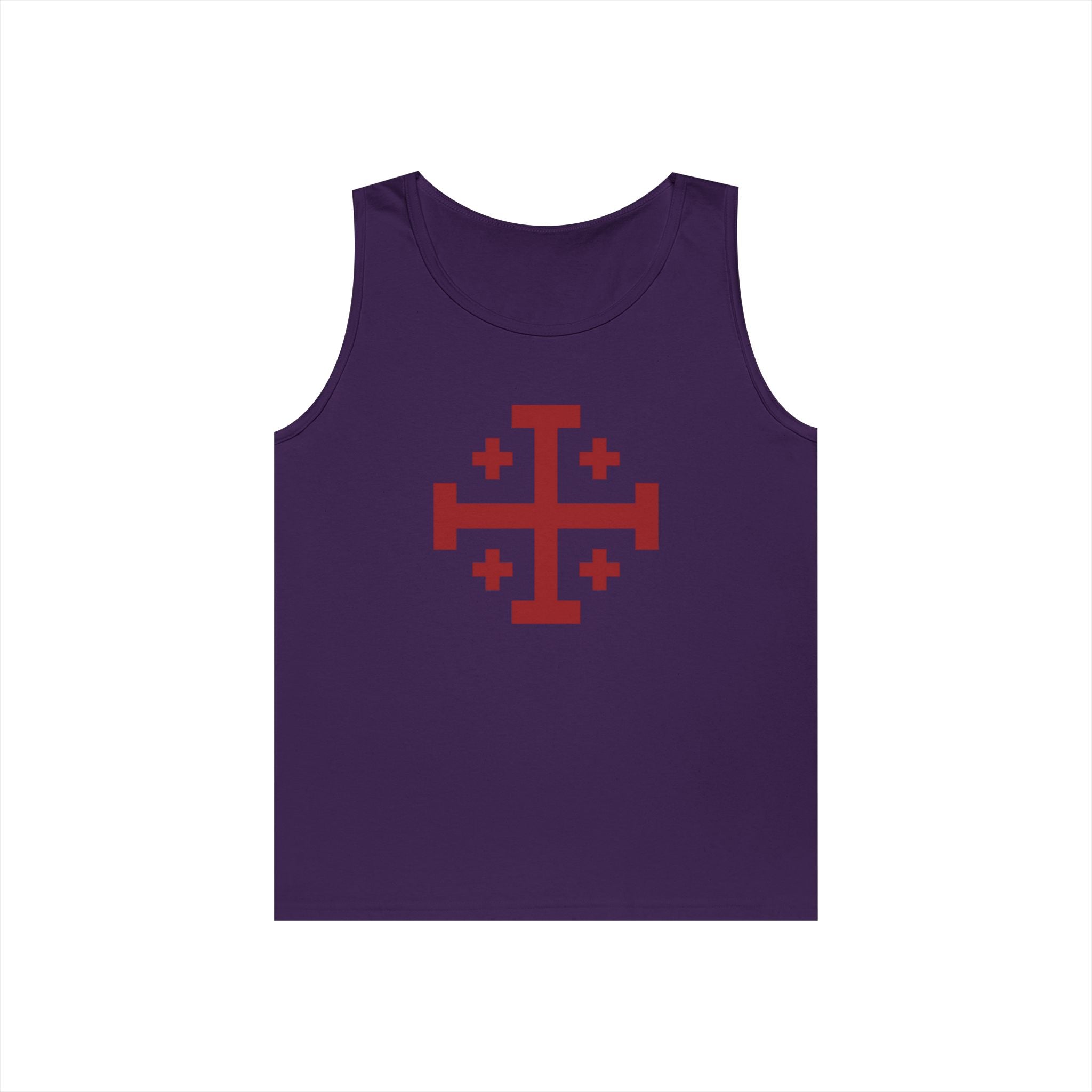 Cross of Jerusalem Red Unisex Heavy Cotton Tank Top