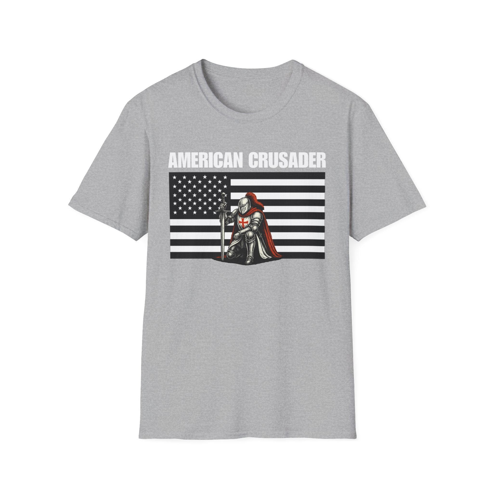 American Crusader Black and White Alt Design Softstyle Cotton Shirt T-Shirt