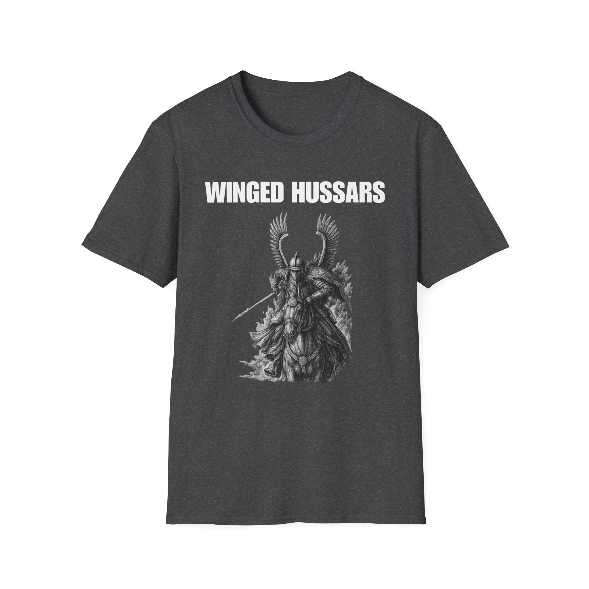 Winged Hussar White Design Softstyle Cotton T-Shirt