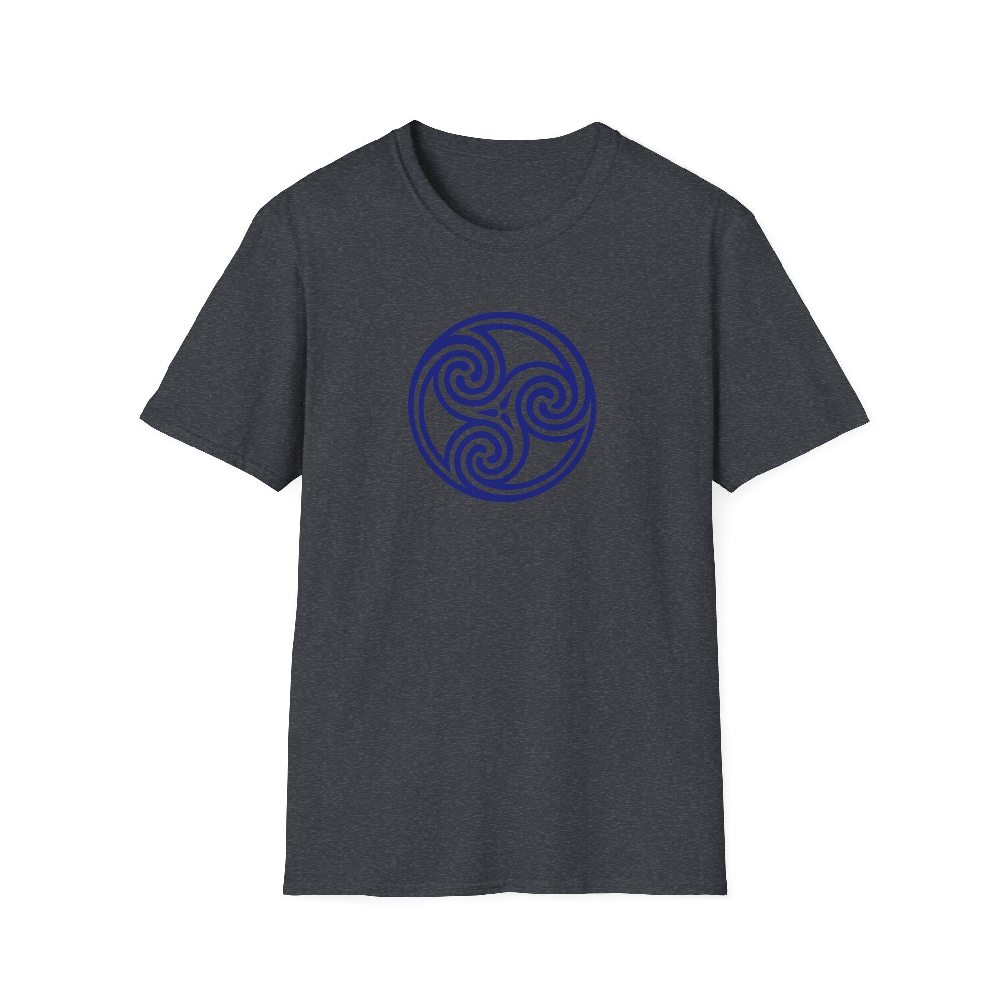 Celtic Spiral Triskele Trinity Symbol Blue Softstyle T-Shirt