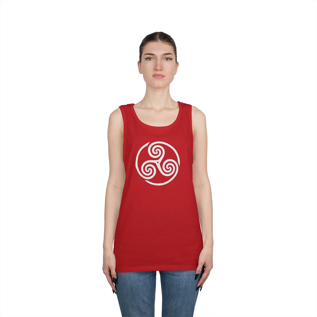 Celtic Spiral Triskele Symbol Alt Design White Unisex Tank Top