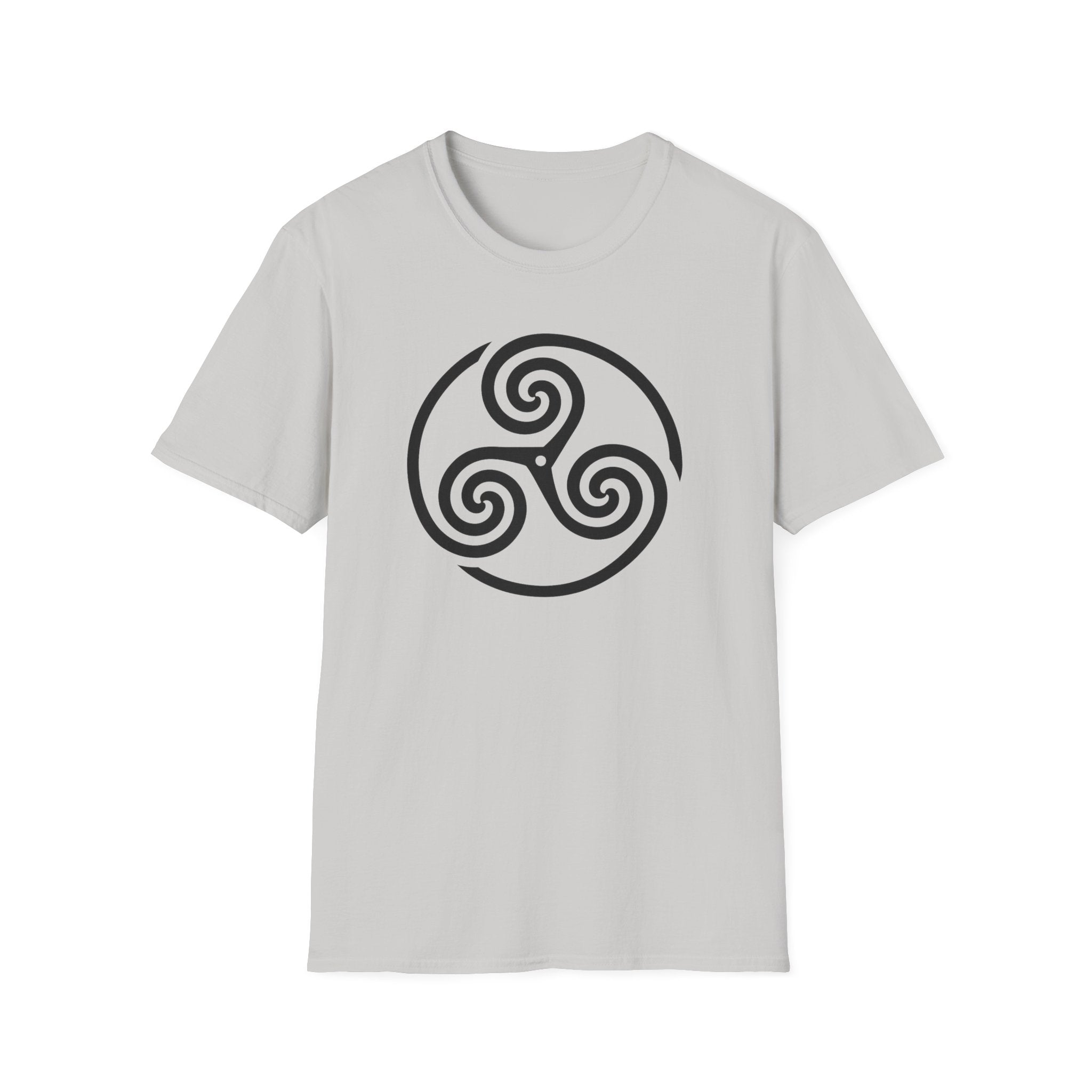Celtic Spiral Triskele Symbol Alt Black Design Softstyle T-Shirt