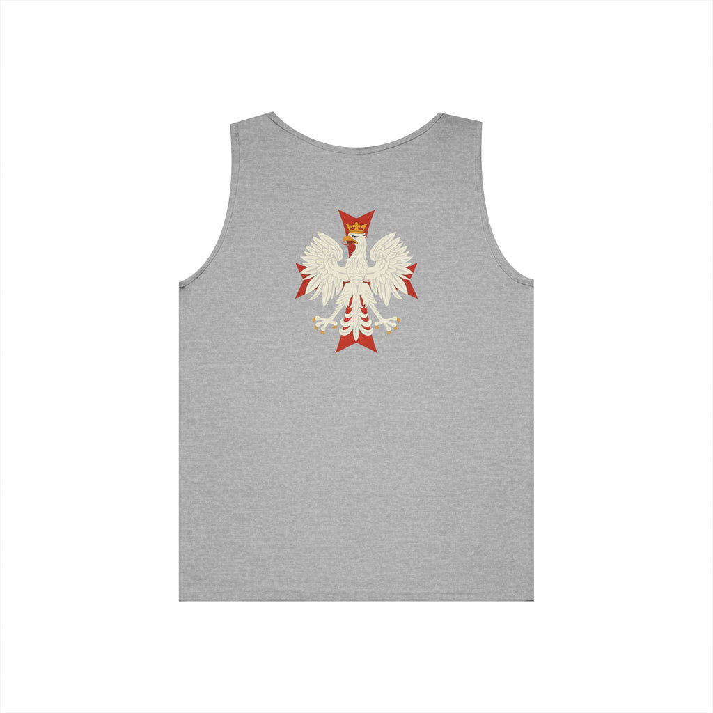 Be Like Poland Winged Hussar Front, Polis Eagle Cross Back Heavy Cotton Tank Top