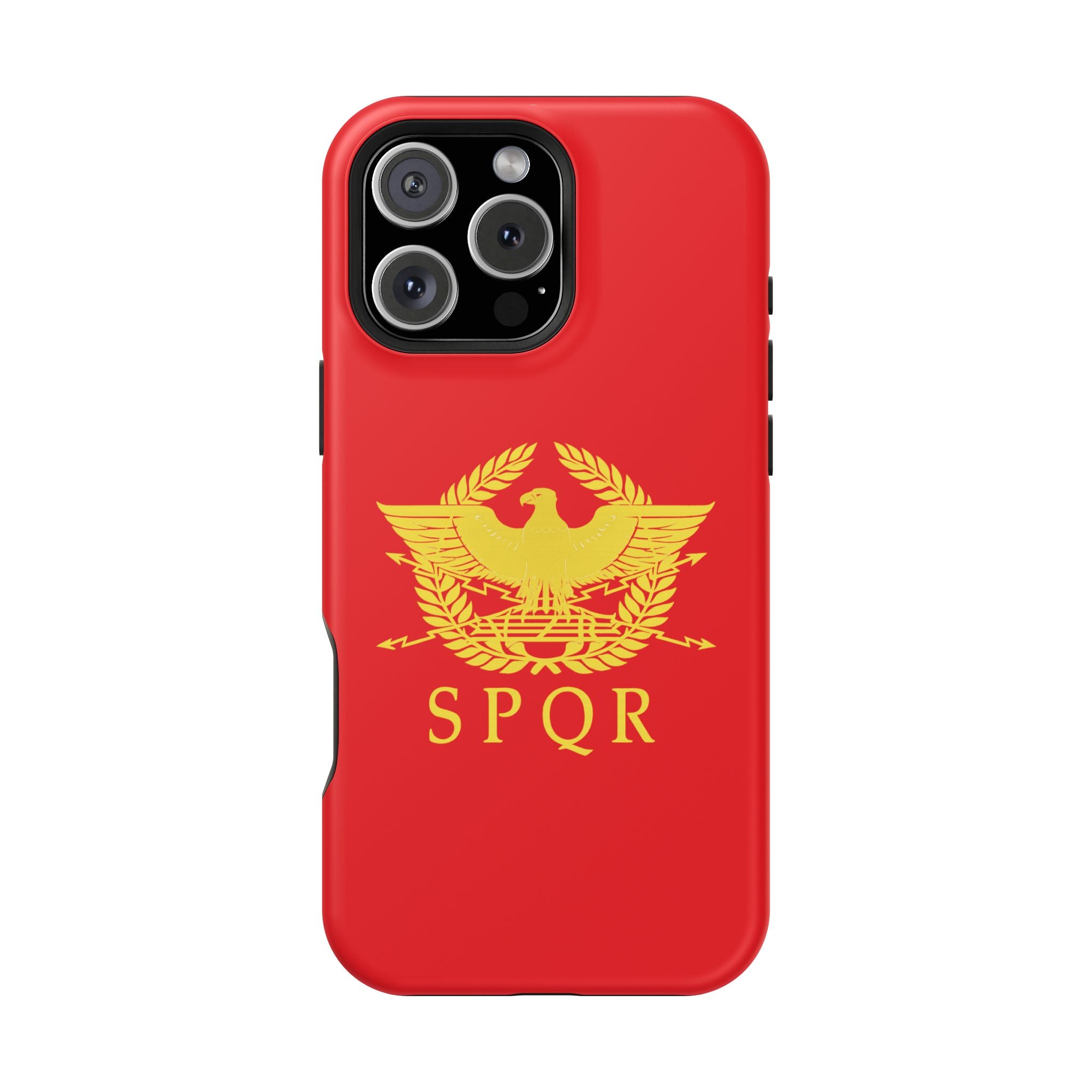 SPQR Gold Roman Eagle Symbol Red Magnetic Impact-Resistant Cases