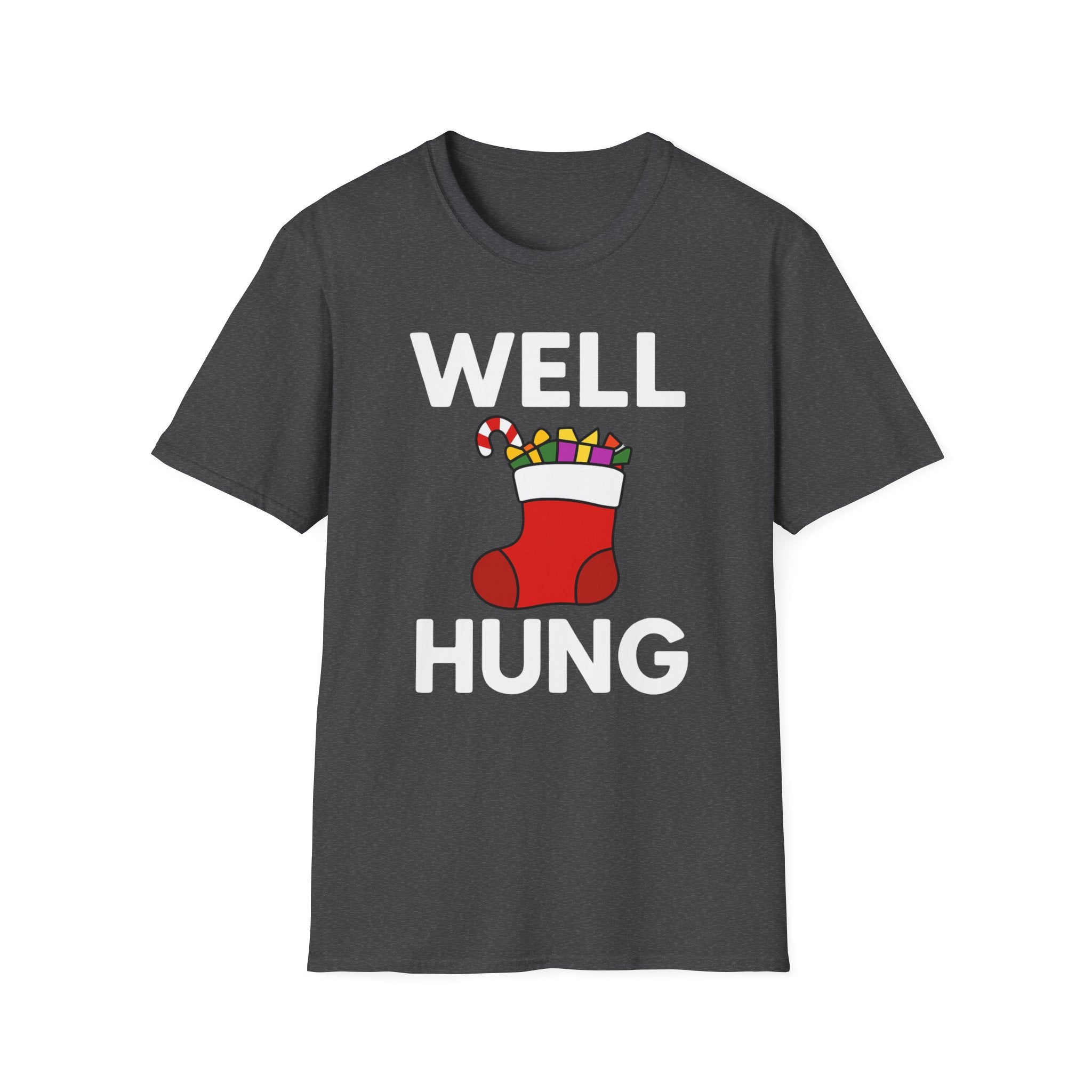 Well Hung Christmas T-Shirt | Funny Holiday Tee | Christmas Stocking Humor Shirt
