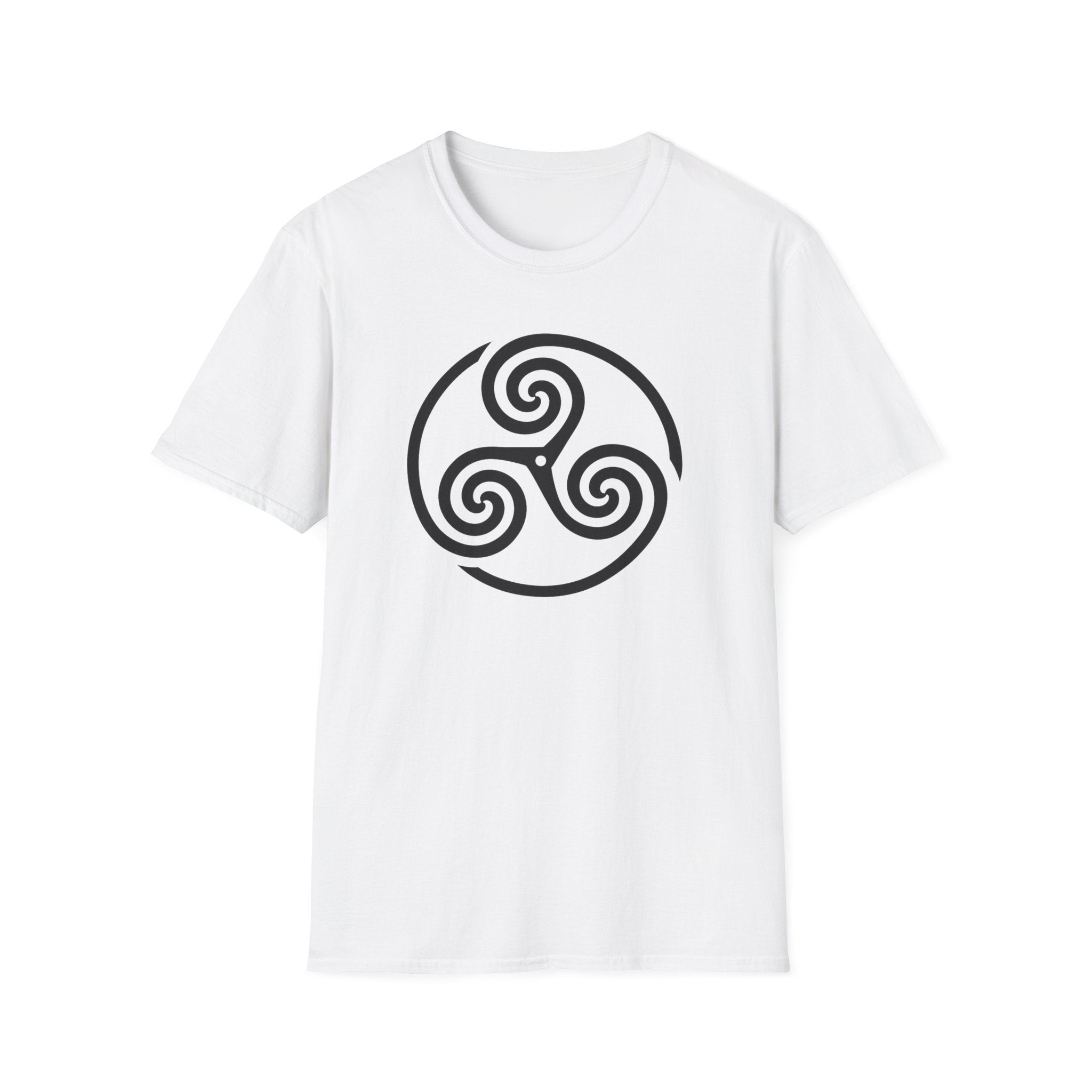 Celtic Spiral Triskele Symbol Alt Black Design Softstyle T-Shirt