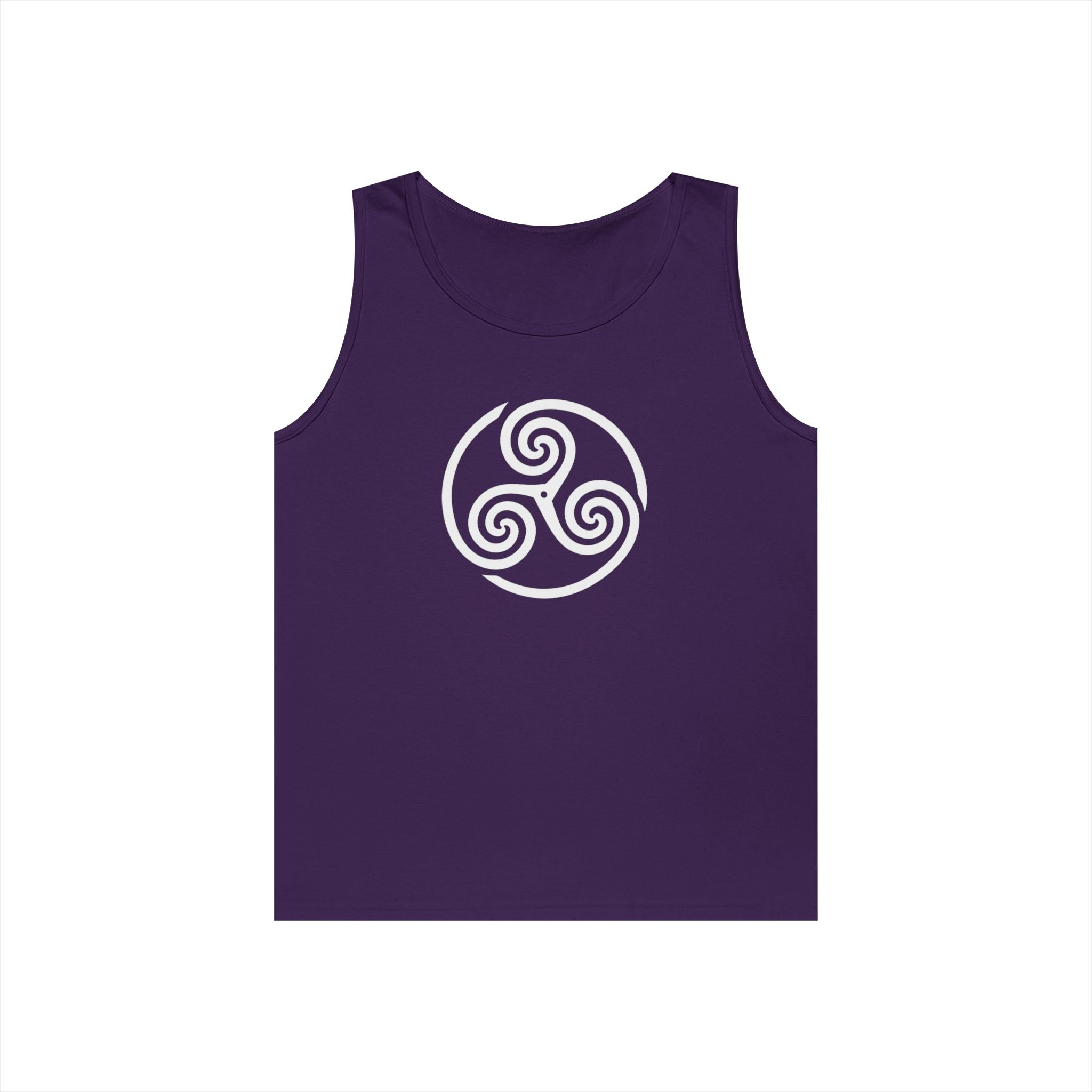 Celtic Spiral Triskele Symbol Alt Design White Unisex Tank Top