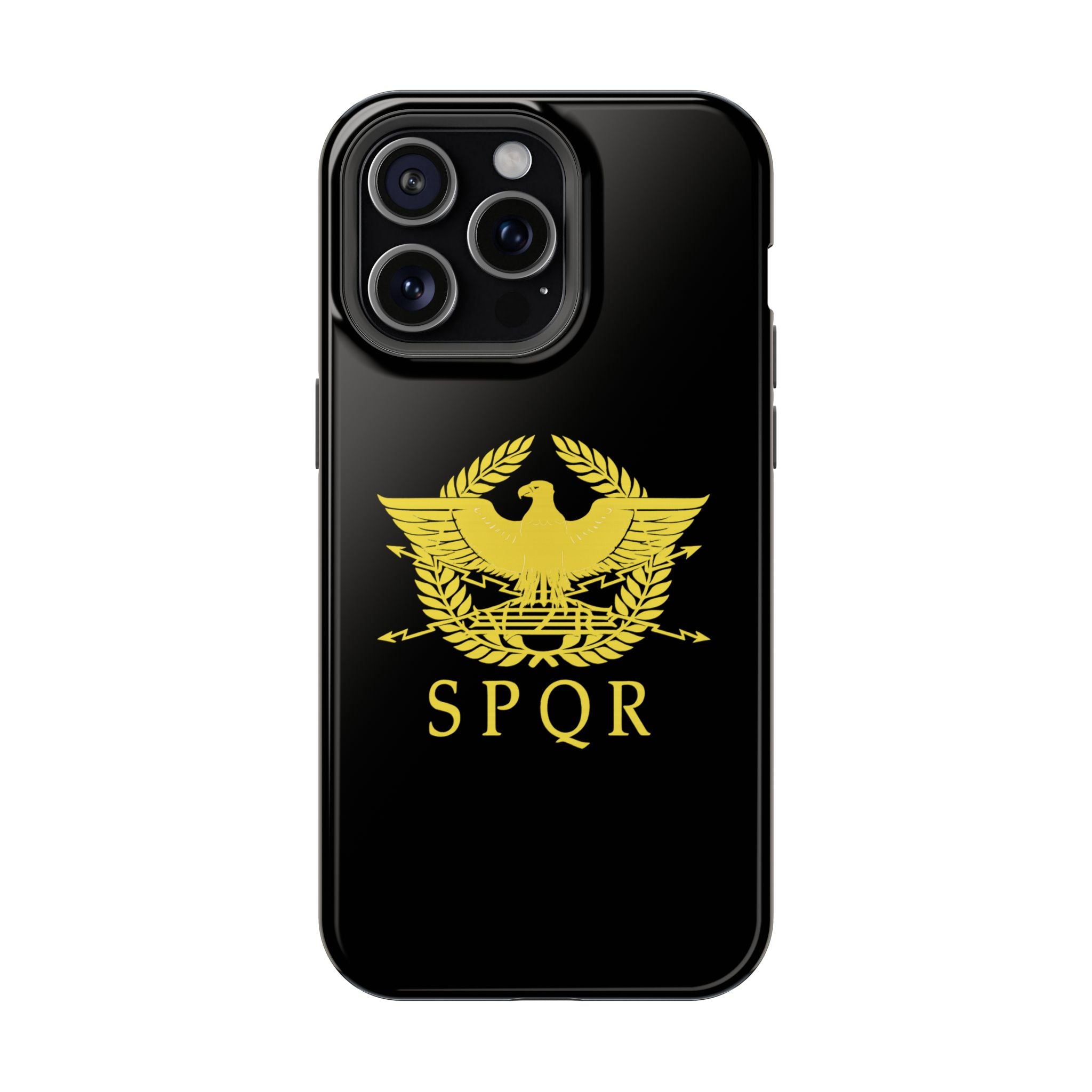 SPQR Gold Roman Eagle Symbol Black iPhone Magnetic Impact-Resistant Cases