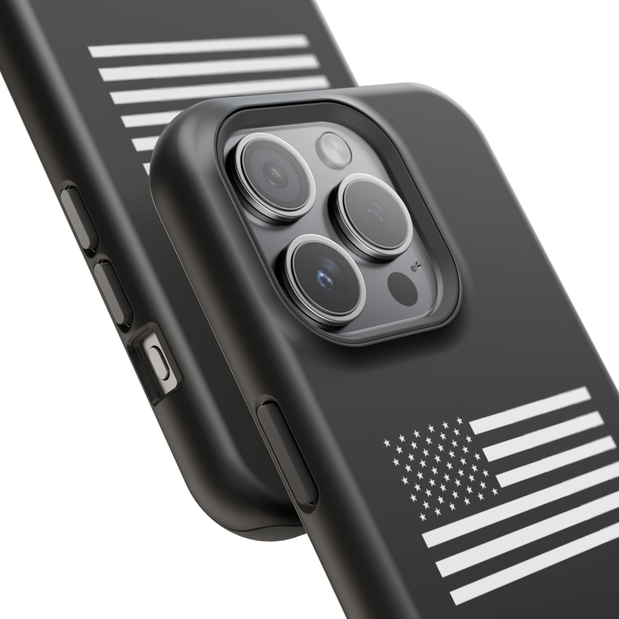 Black and White American Flag Magnetic Impact-Resistant Cases