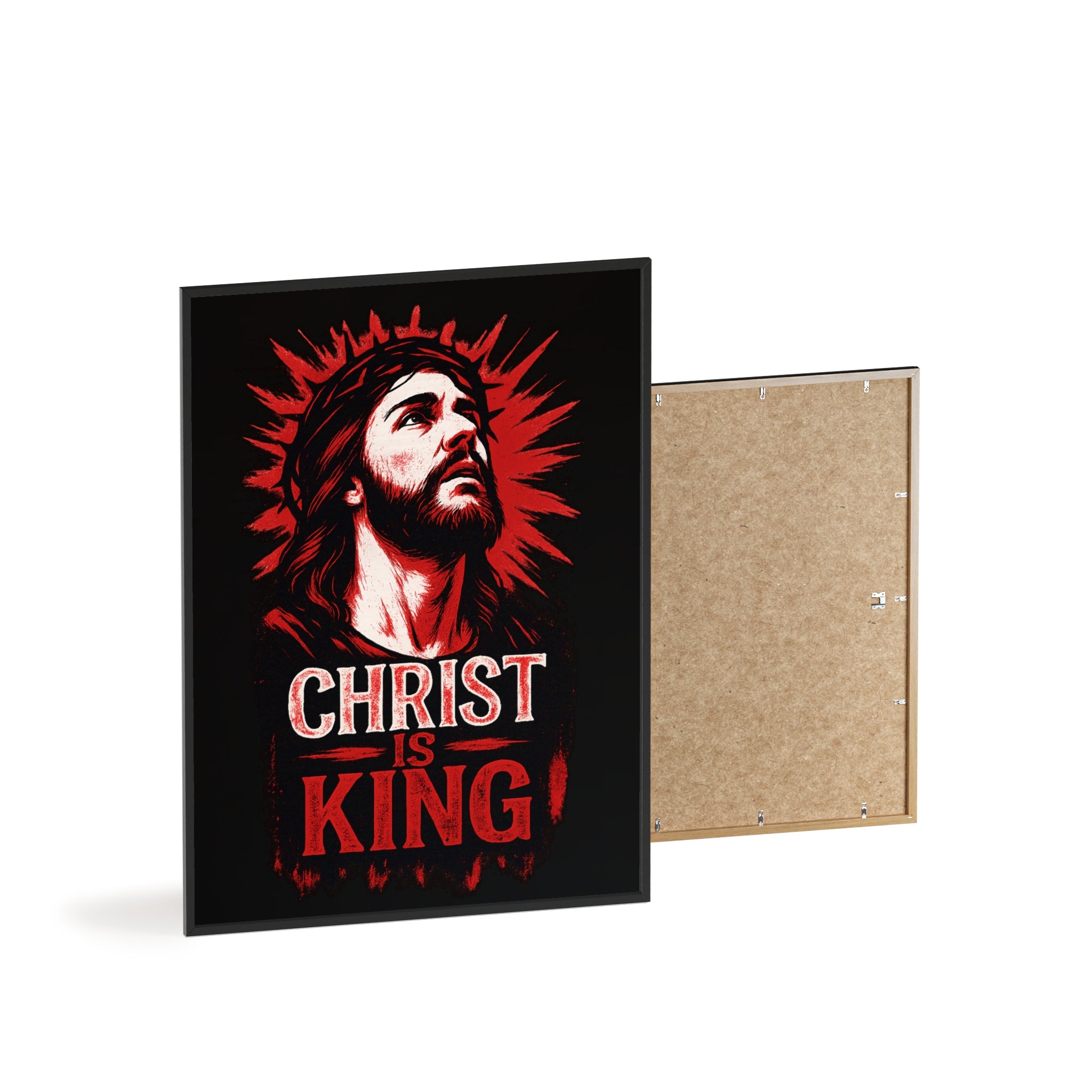 Framed Inspirational Wall Art Christ is King Poster, Christian Home Decor