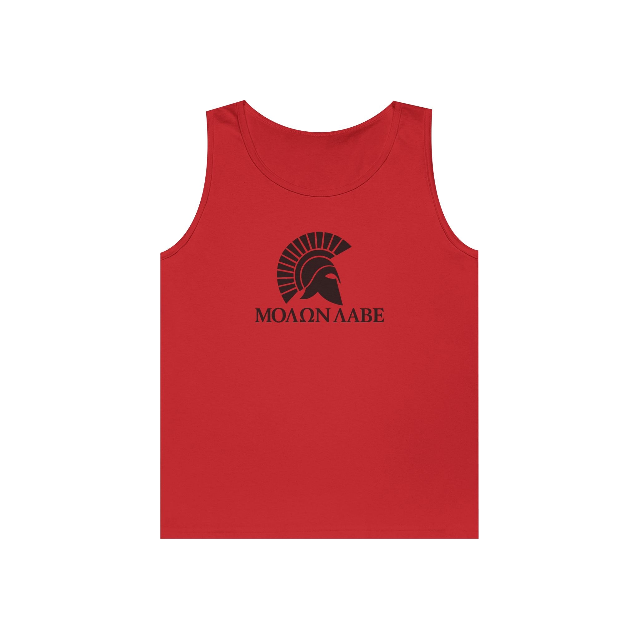 Molon Labe "Come and Take It!" in Greek Black Design Heavy Cotton Tank Top