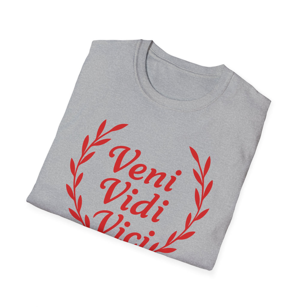 Veni Vidi Vici Light Red Design Softstyle Cotton T-Shirt
