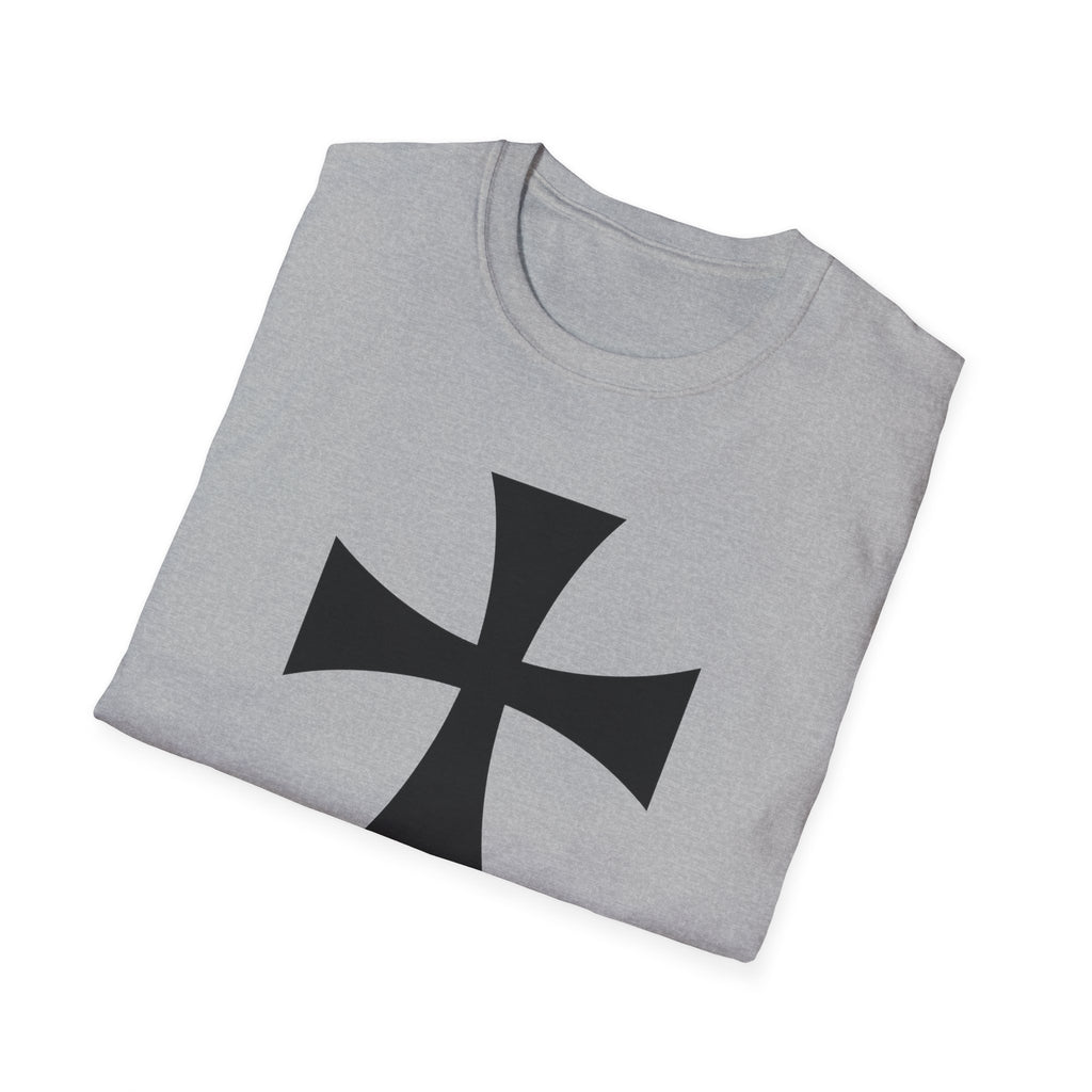 Teutonic Cross Black Design Softstyle Cotton T-Shirt