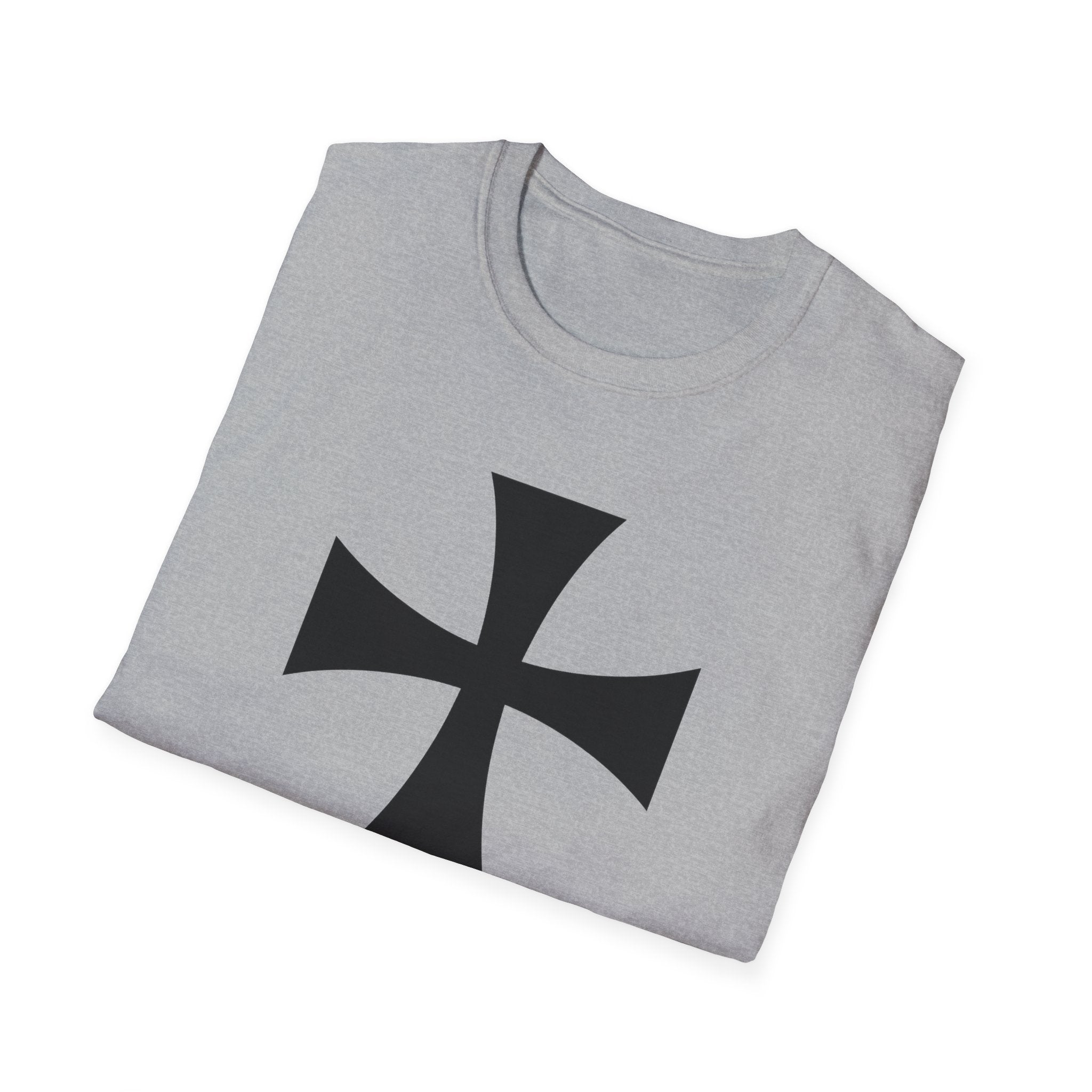 Teutonic Cross Black Design Softstyle Cotton T-Shirt