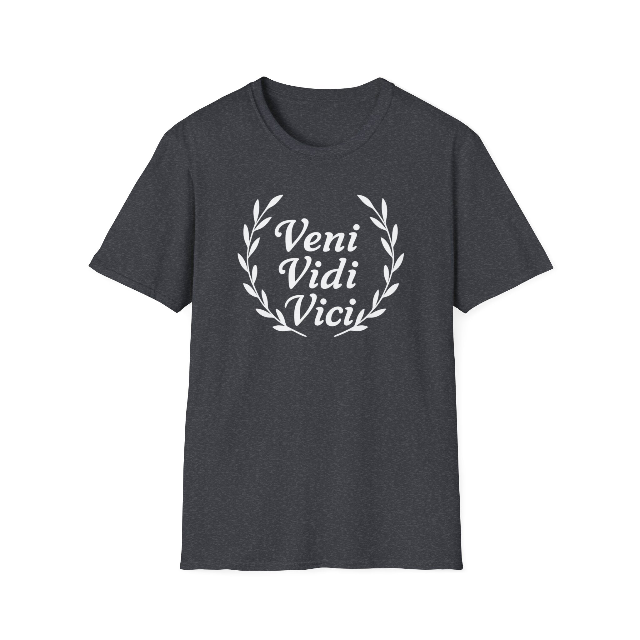 Veni Vidi Vici White Text Unisex  Softstyle T-Shirt