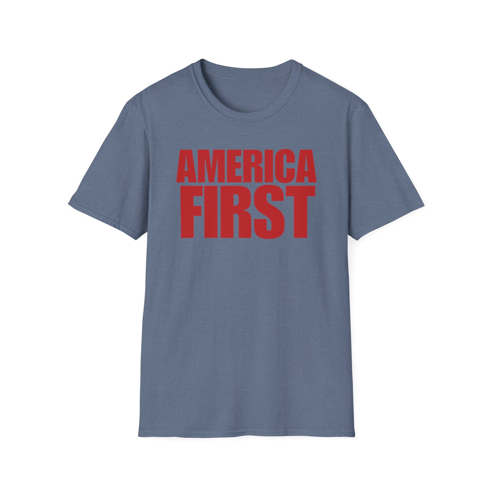 America First Red Design Softstyle Cotton Shirt T-Shirt
